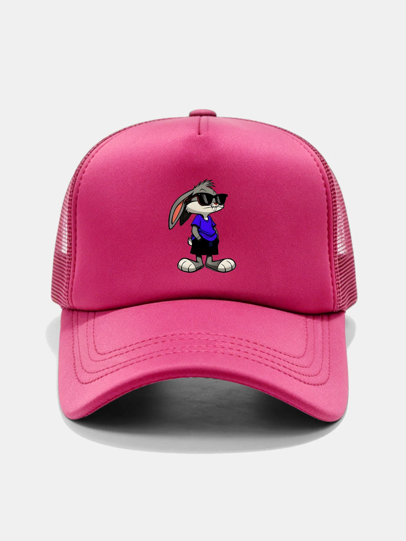 Sunglasses Rabbit Print Mesh Baseball Cap - Image 13