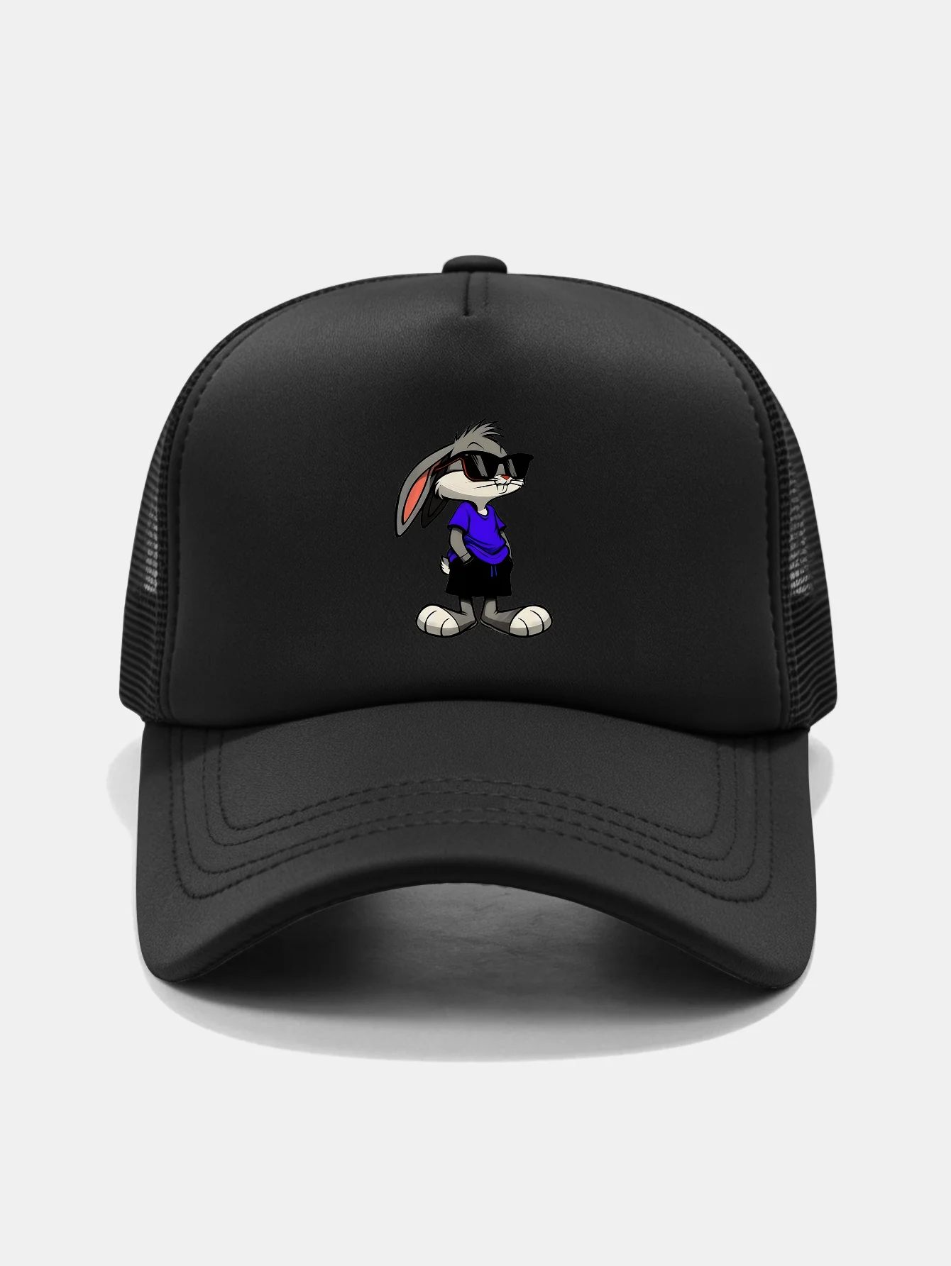 Sunglasses Rabbit Print Mesh Baseball Cap - Image 3