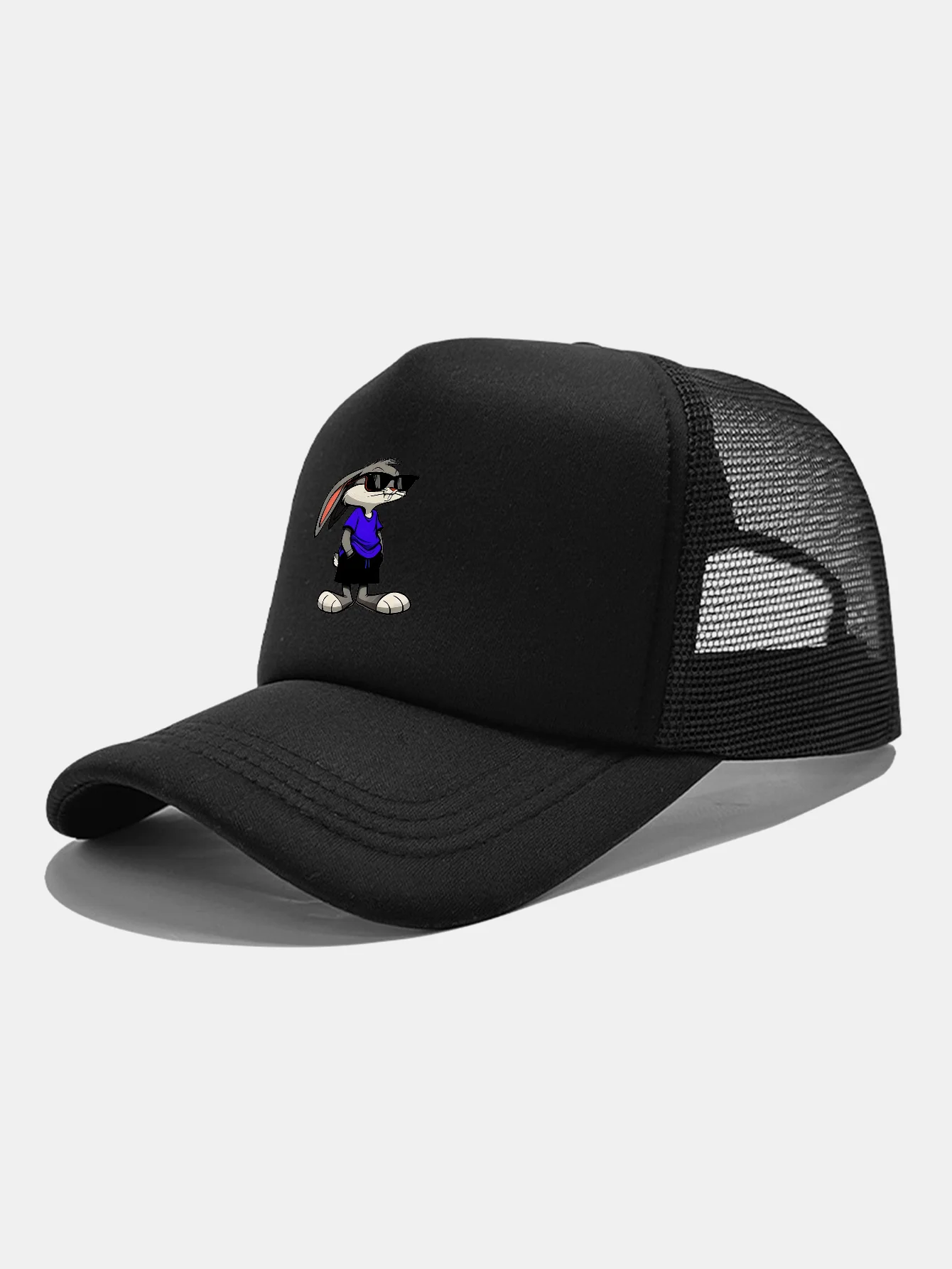 Sunglasses Rabbit Print Mesh Baseball Cap - Image 4