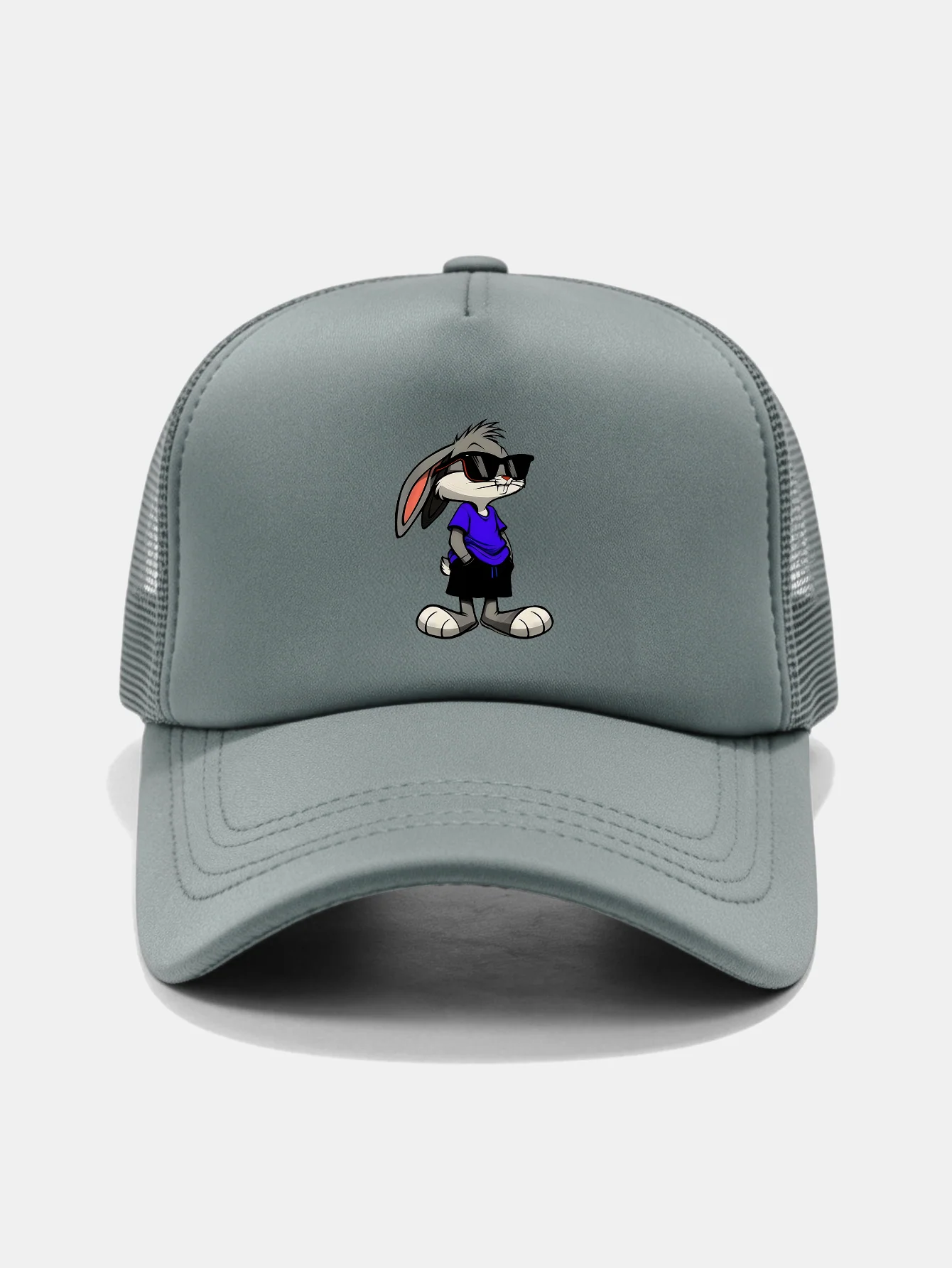 Sunglasses Rabbit Print Mesh Baseball Cap - Image 5