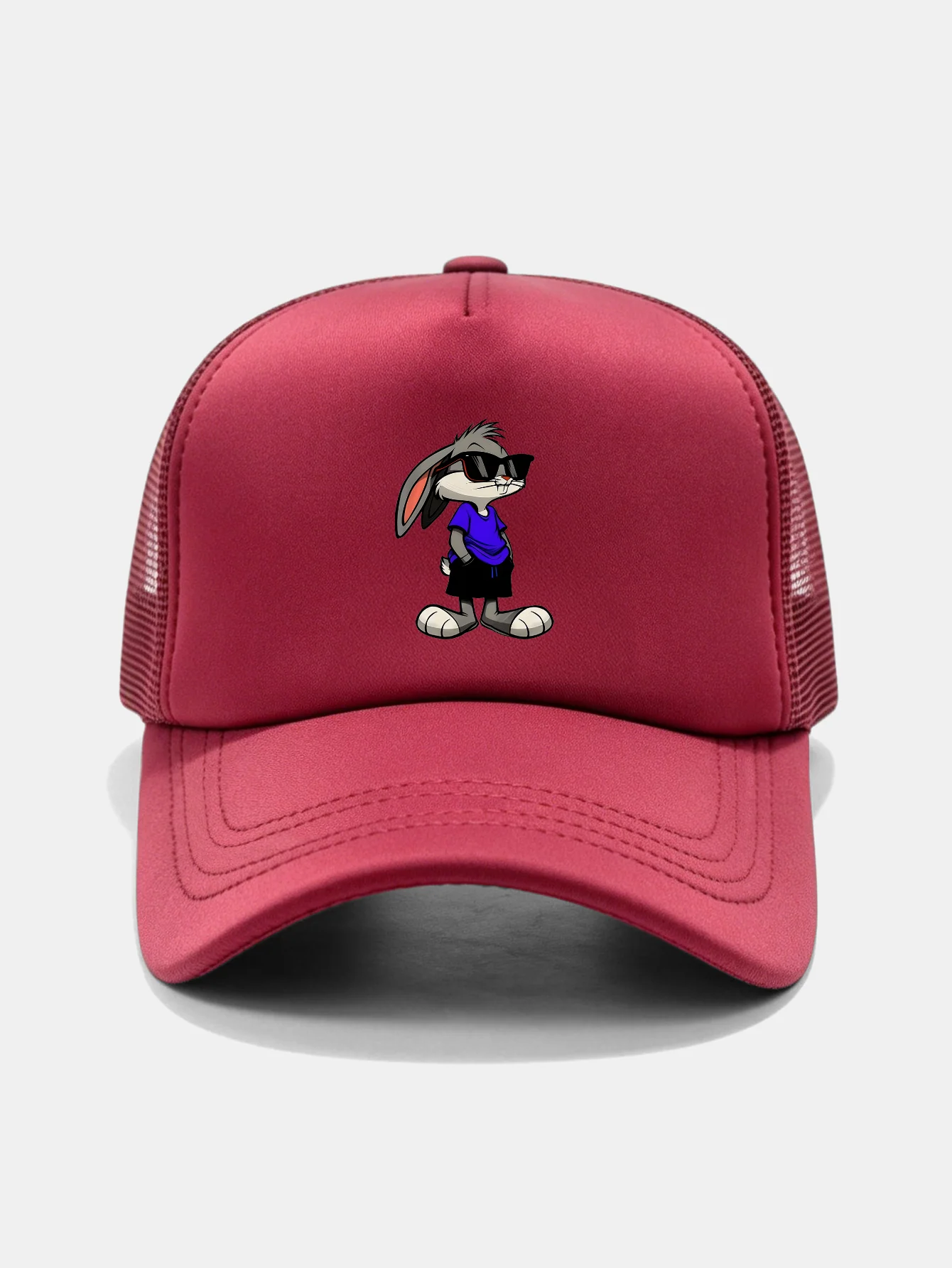 Sunglasses Rabbit Print Mesh Baseball Cap - Image 7