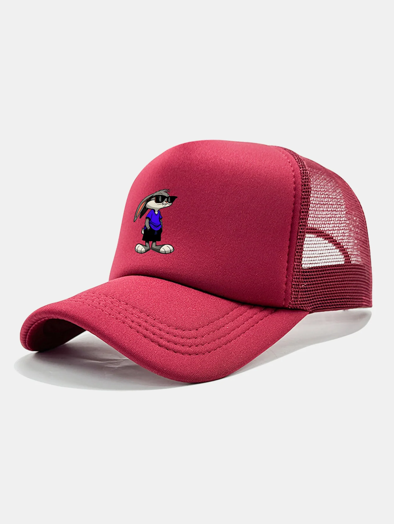 Sunglasses Rabbit Print Mesh Baseball Cap - Image 8