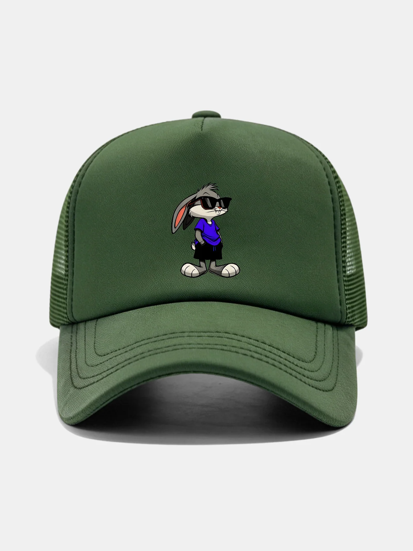Sunglasses Rabbit Print Mesh Baseball Cap - Image 9