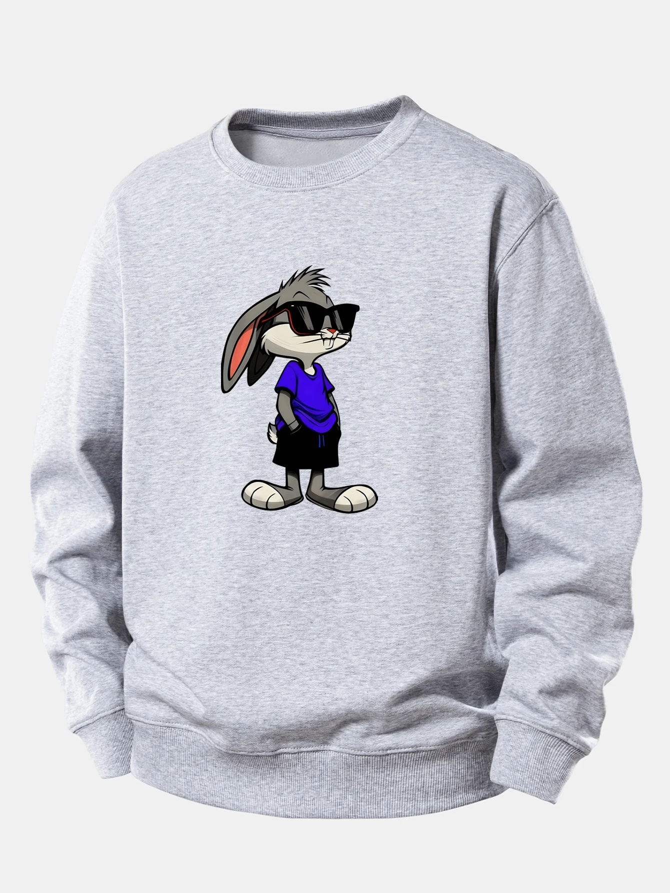 Sunglasses Rabbit Print Relax Fit Sweatshirt - Image 5