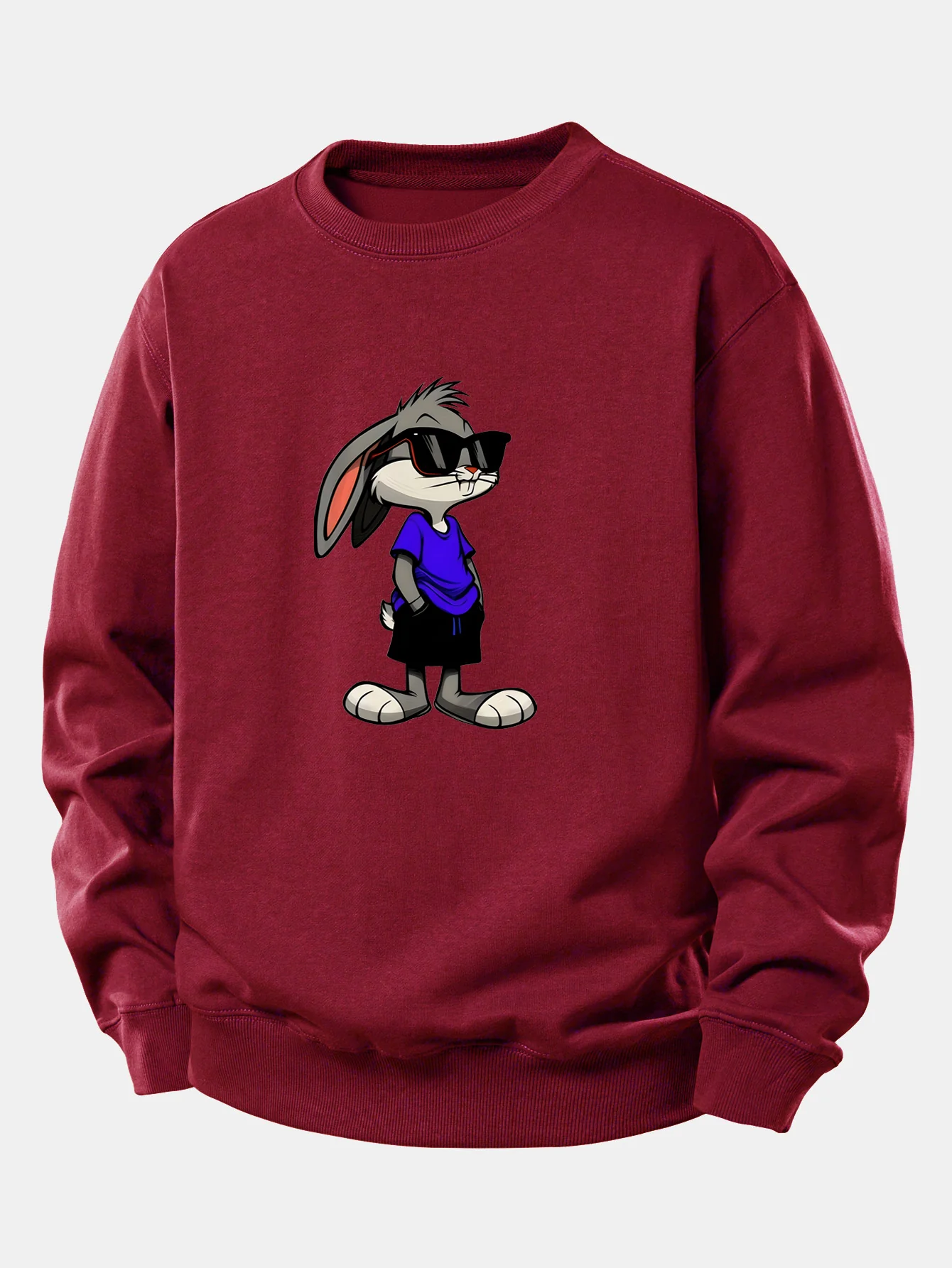 Sunglasses Rabbit Print Relax Fit Sweatshirt - Image 7