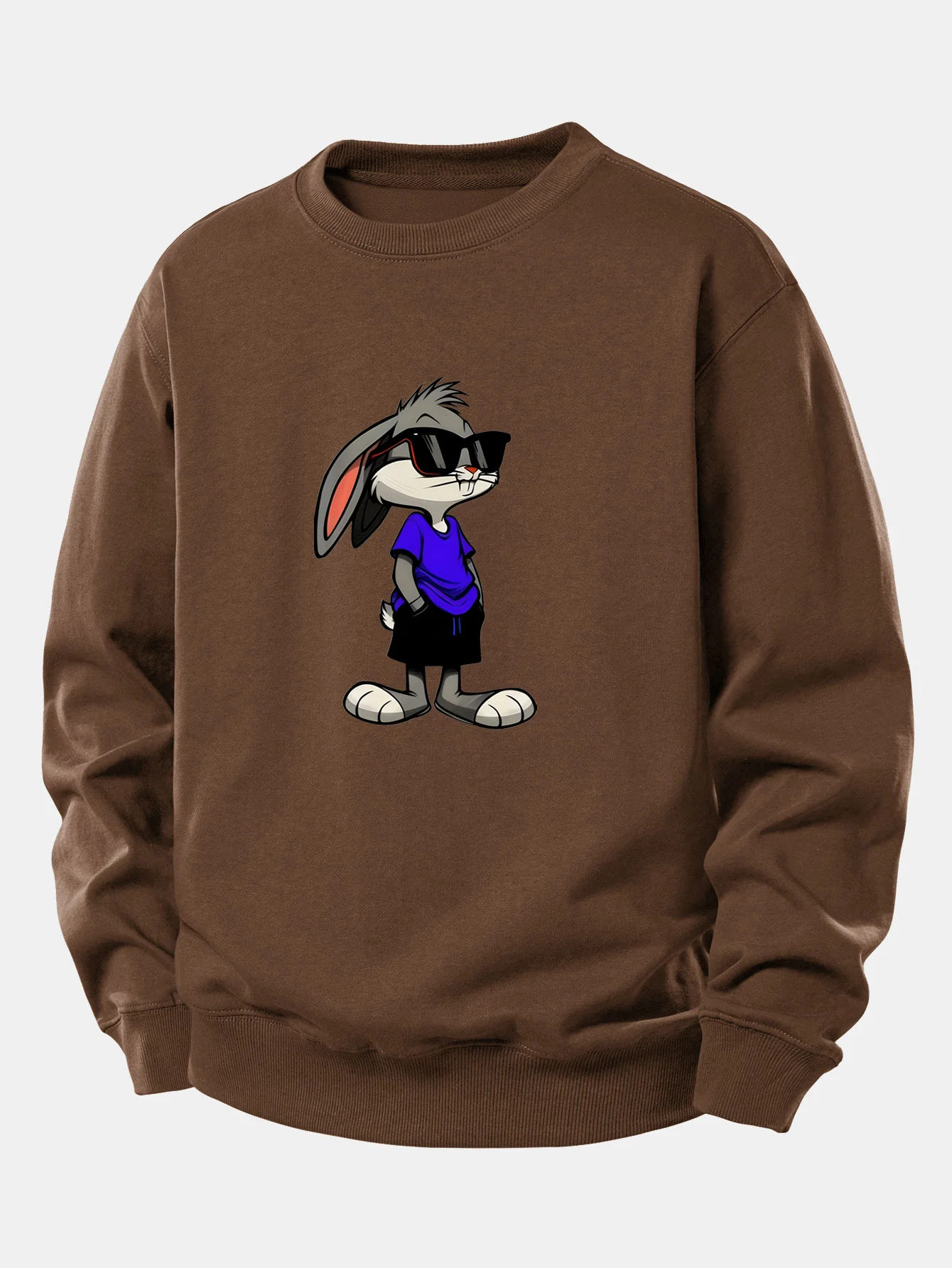 Sunglasses Rabbit Print Relax Fit Sweatshirt - Image 8