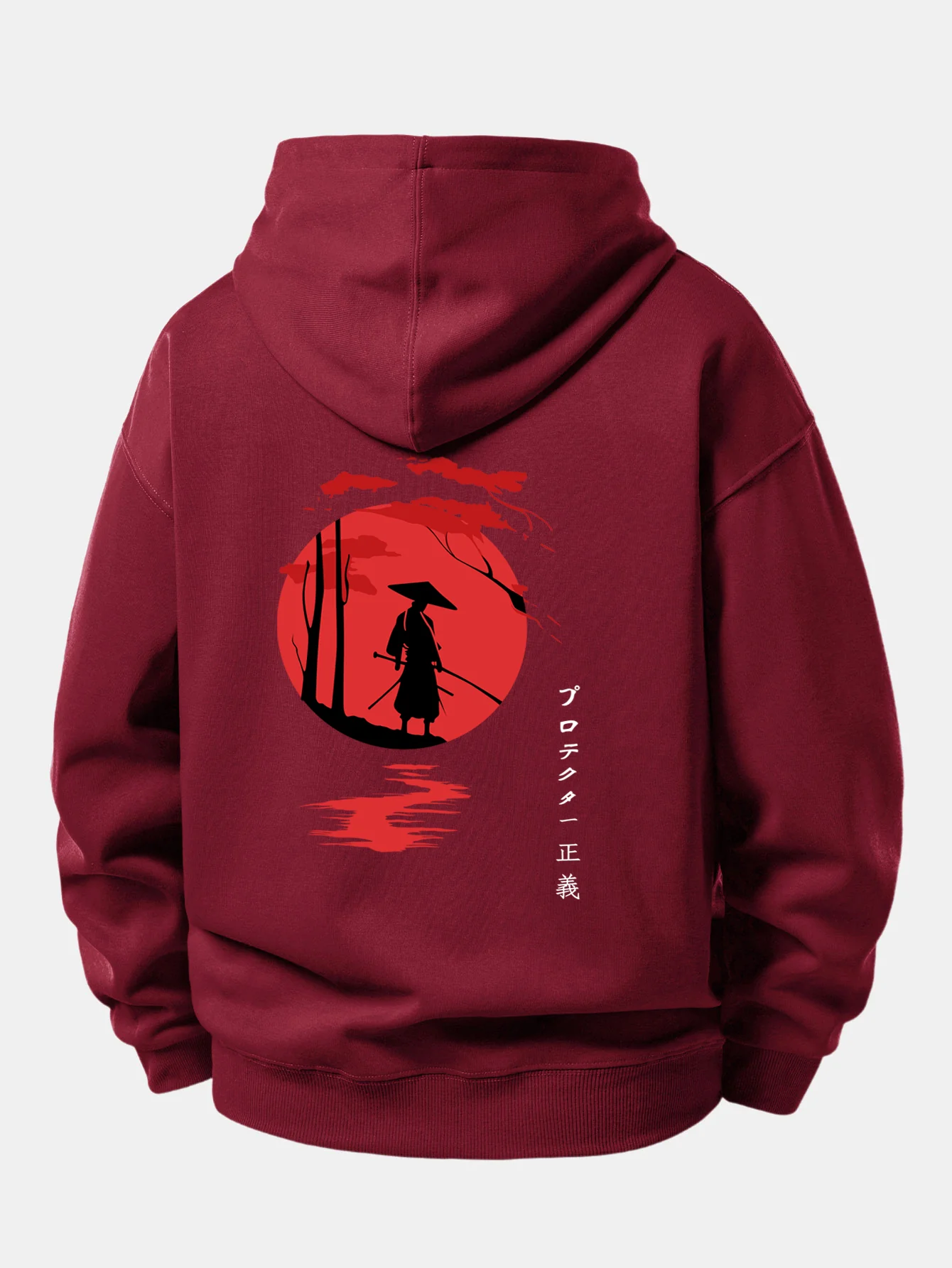 Sunset Samurai Back Print Relax Fit Hoodie - Image 11