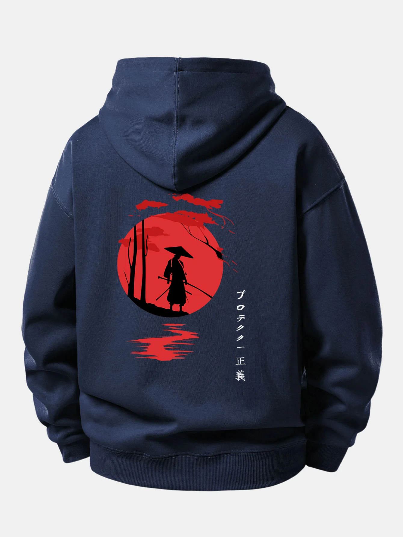 Sunset Samurai Back Print Relax Fit Hoodie - Image 17