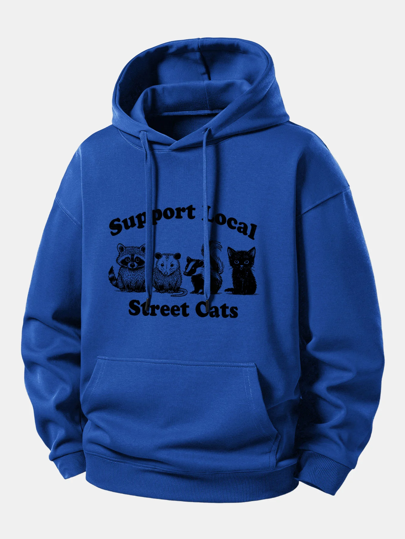 Support Local Street Cats Print Relax Fit Hoodie - Image 10