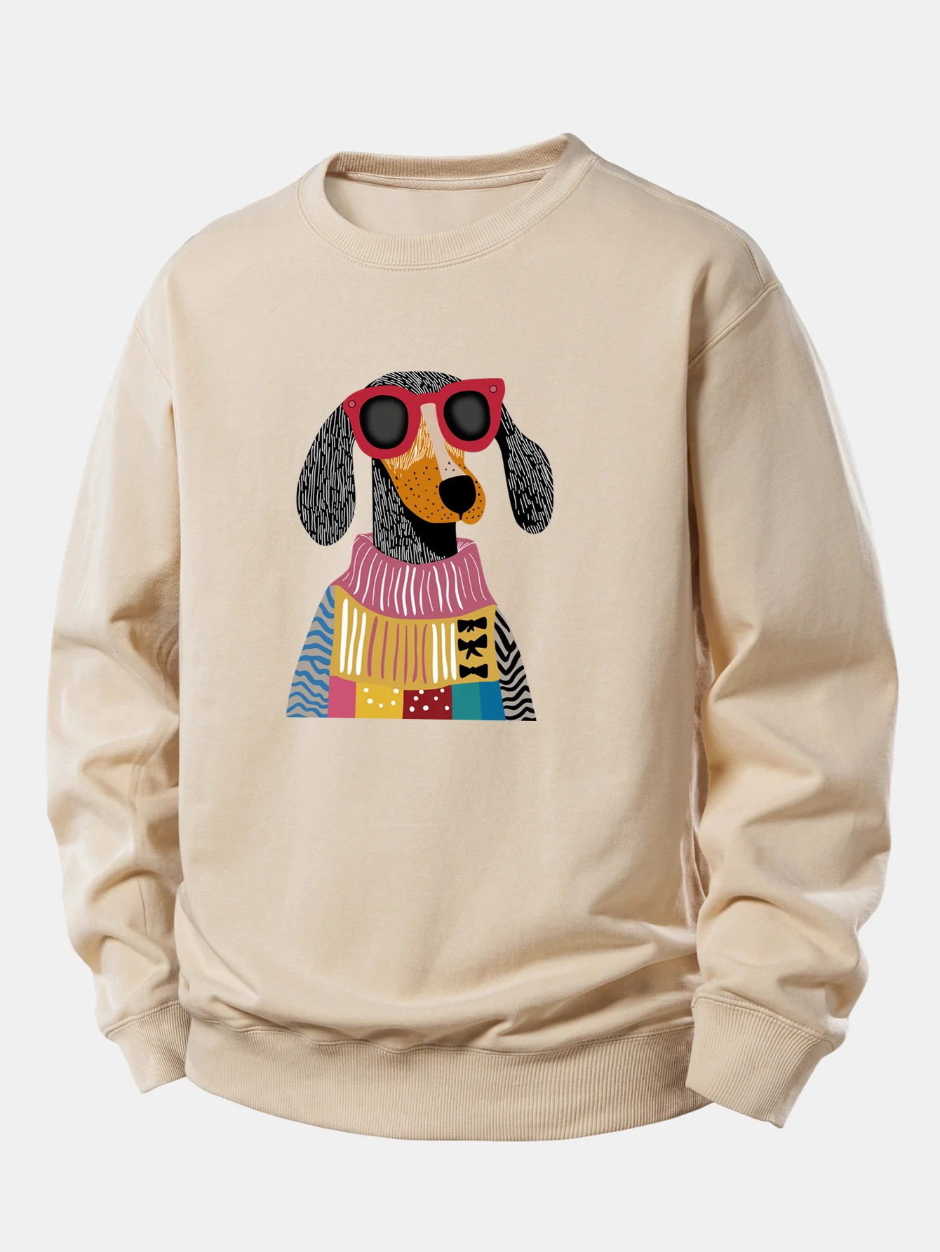 Sweater Dog Print Relax Fit Sweatshirt