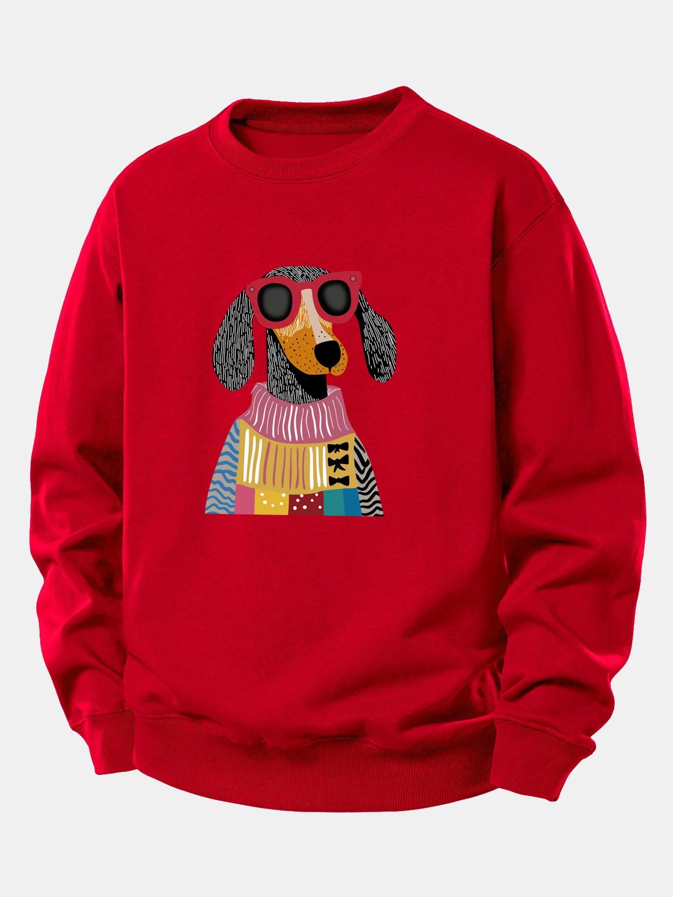 Sweater Dog Print Relax Fit Sweatshirt - Image 10