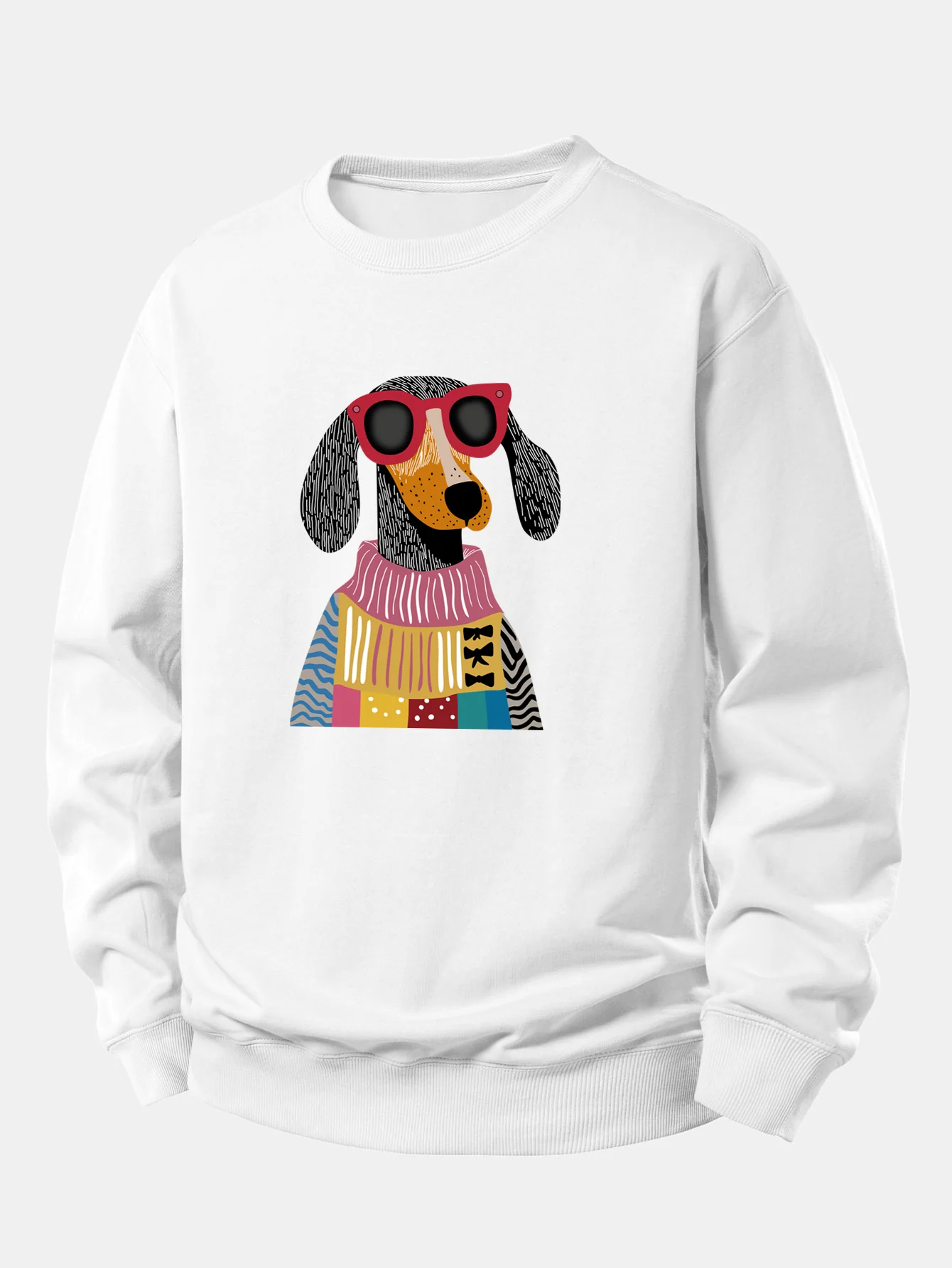 Sweater Dog Print Relax Fit Sweatshirt - Image 2