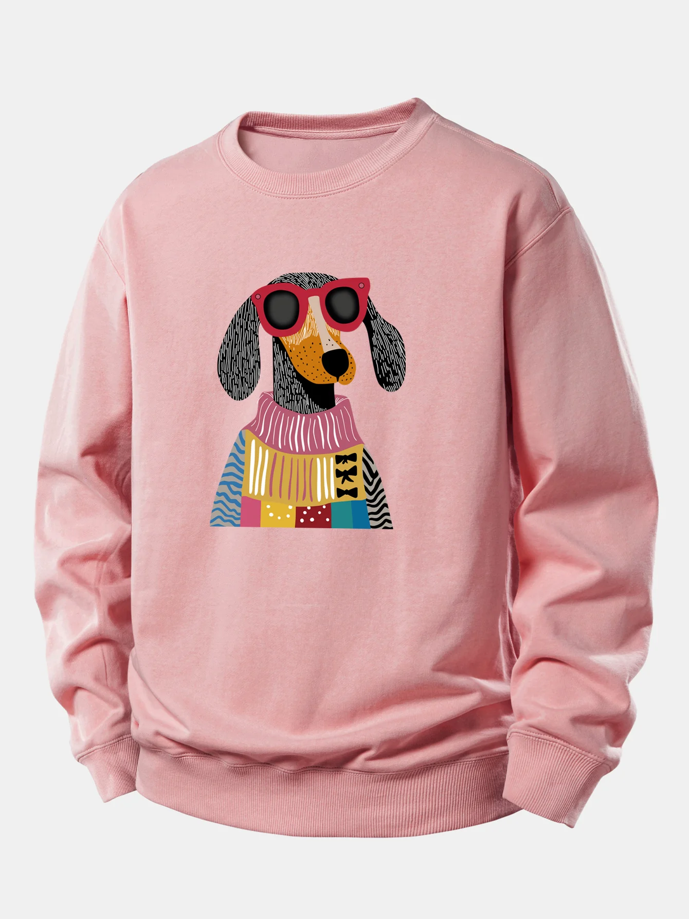Sweater Dog Print Relax Fit Sweatshirt - Image 3