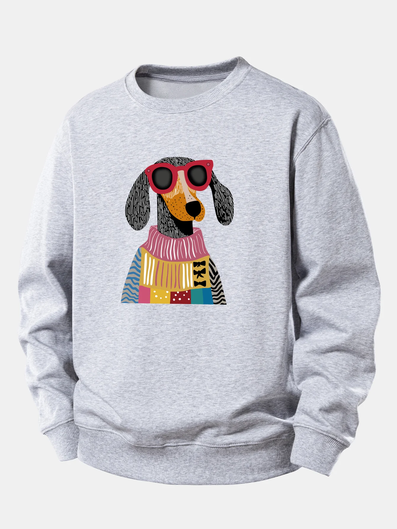 Sweater Dog Print Relax Fit Sweatshirt - Image 4