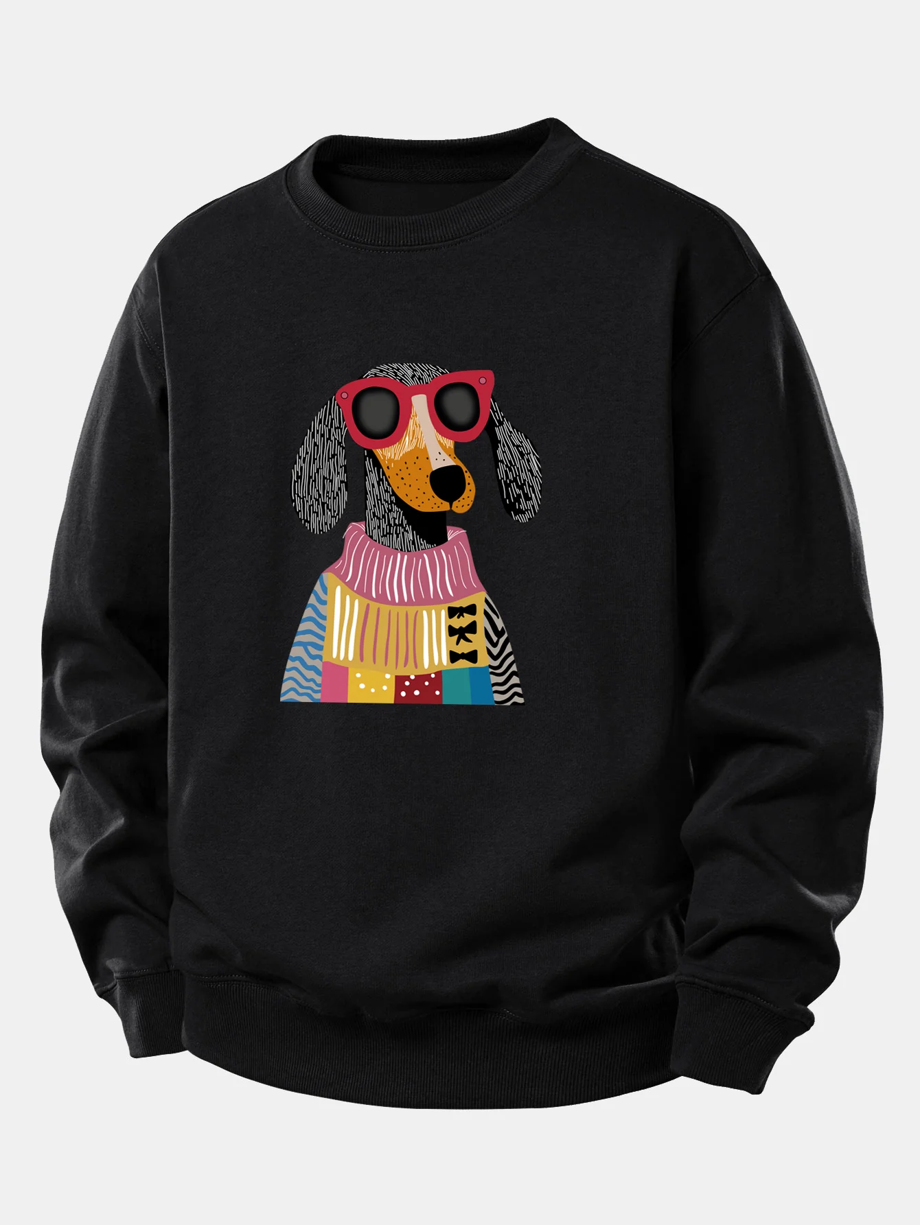 Sweater Dog Print Relax Fit Sweatshirt - Image 5
