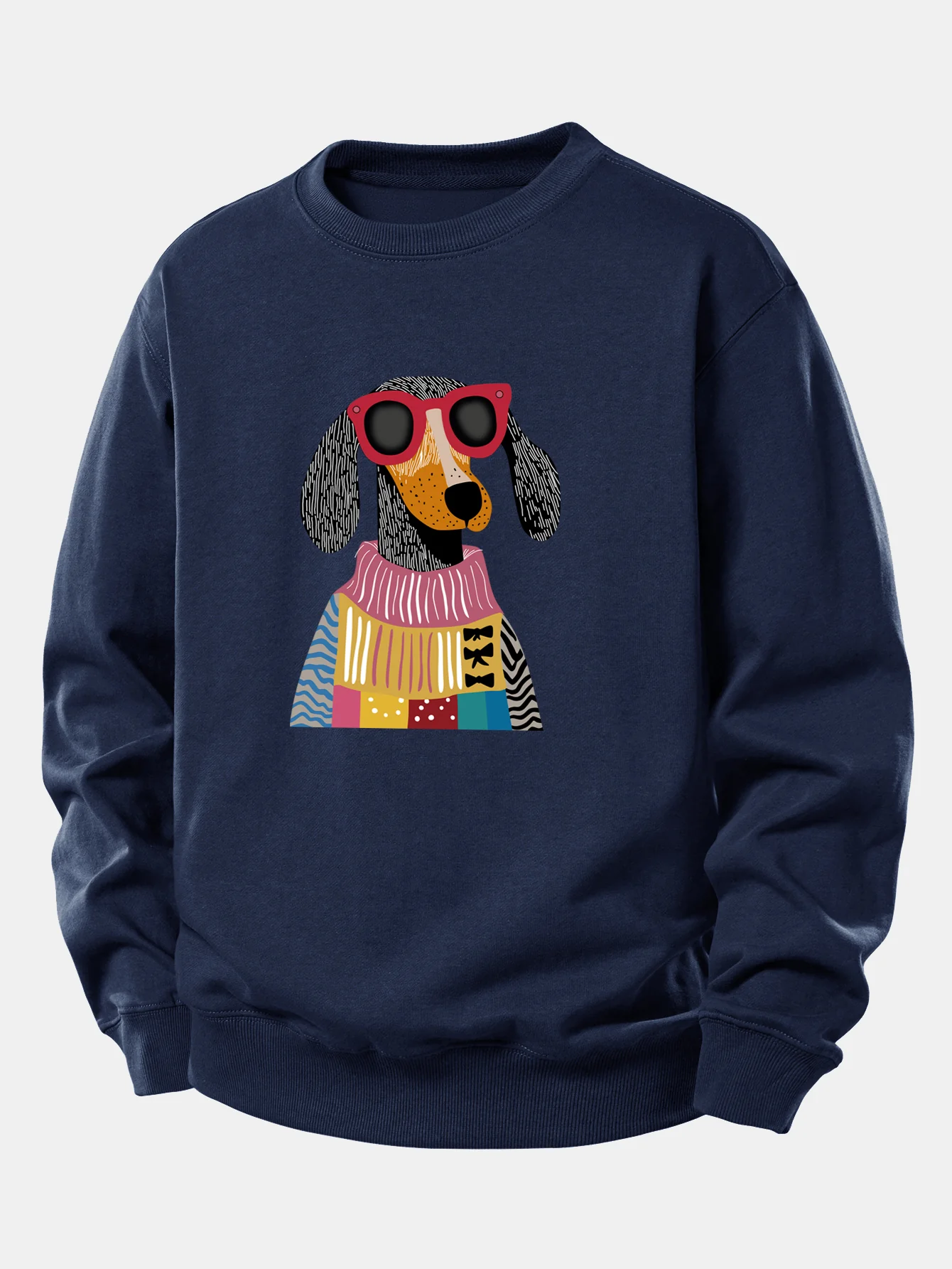 Sweater Dog Print Relax Fit Sweatshirt - Image 6