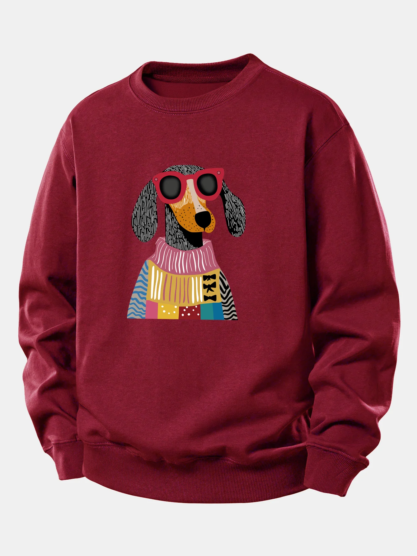Sweater Dog Print Relax Fit Sweatshirt - Image 7
