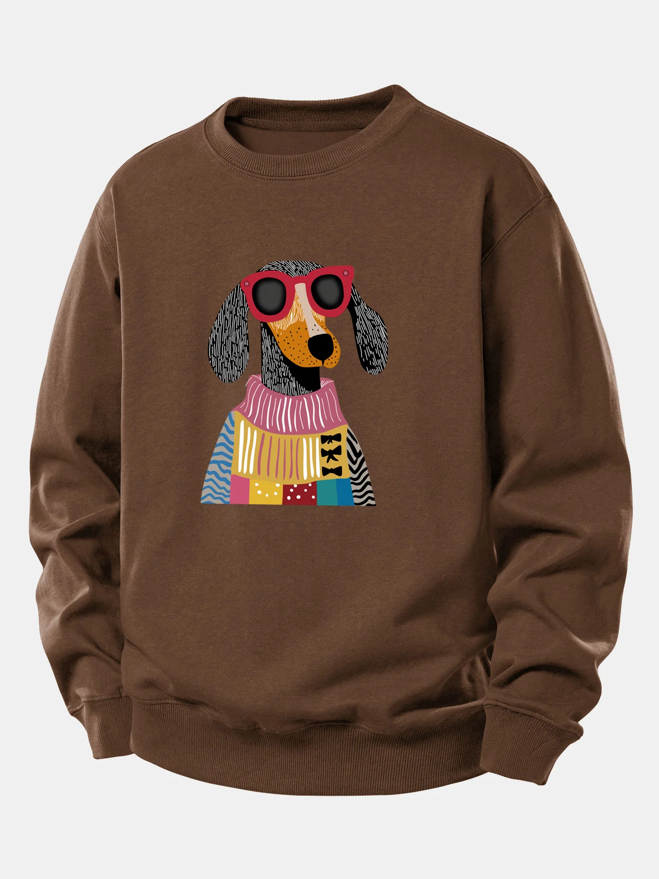 Sweater Dog Print Relax Fit Sweatshirt - Image 8