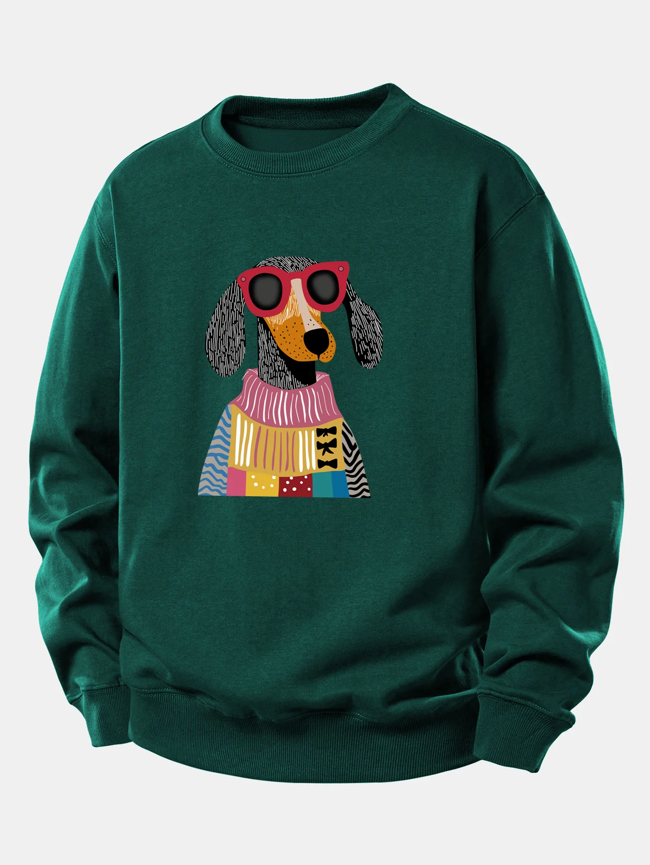 Sweater Dog Print Relax Fit Sweatshirt - Image 9