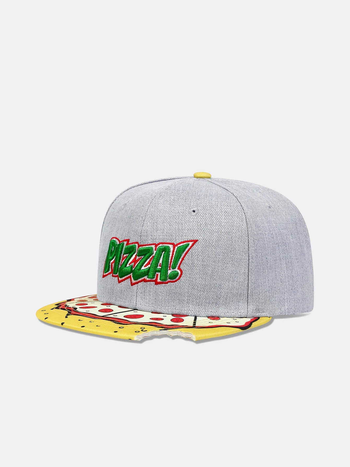 Nimm einen Biss von Pizza Form Slogan Stickerei Baseballmütze - Image 2