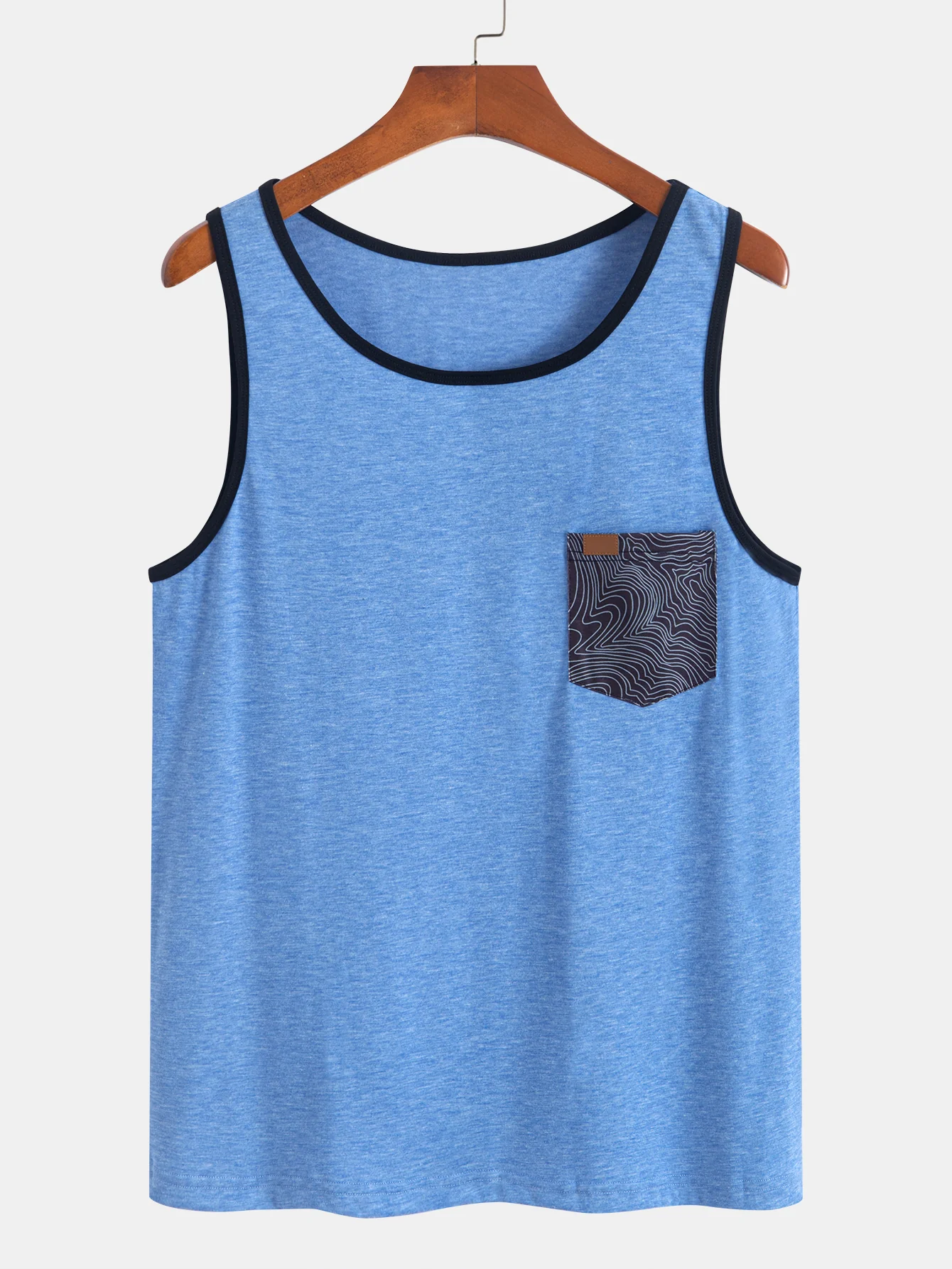 Tanktop mit Wellenmuster-Tasche - Image 5