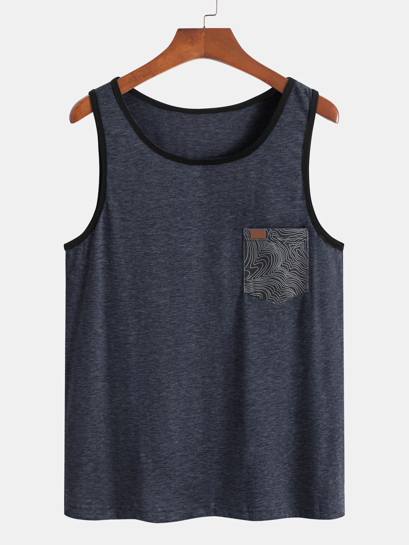 Tanktop mit Wellenmuster-Tasche - Image 7