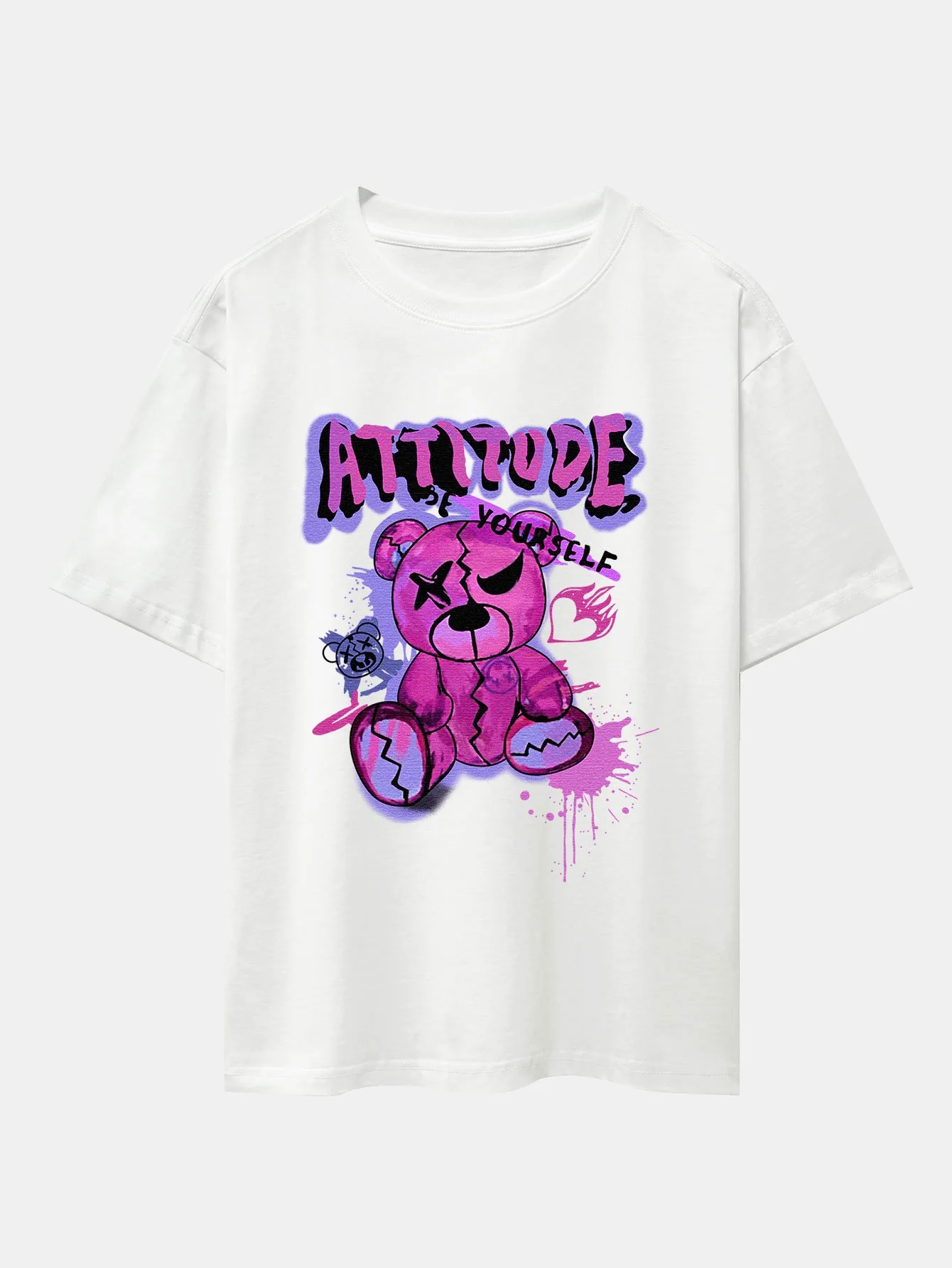 Zerrissener Bärenprint Drop Shoulder Oversize T-Shirt - Image 3