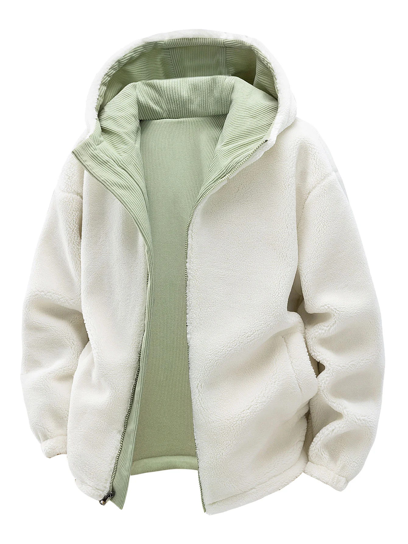 Teddy Corduroy Wendbare Kapuzenjacke - Image 12