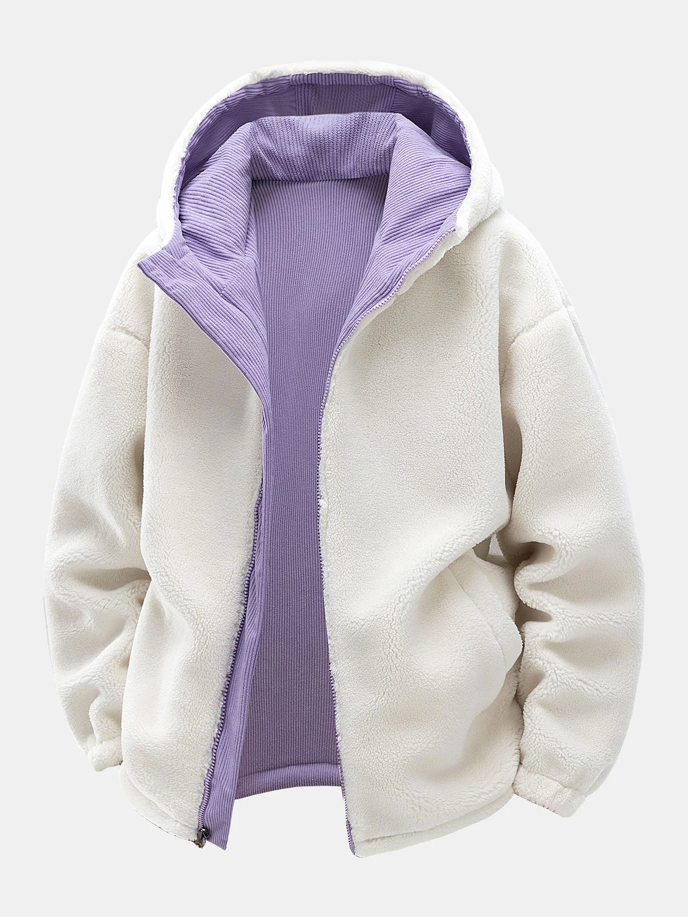 Teddy Corduroy Wendbare Kapuzenjacke - Image 15
