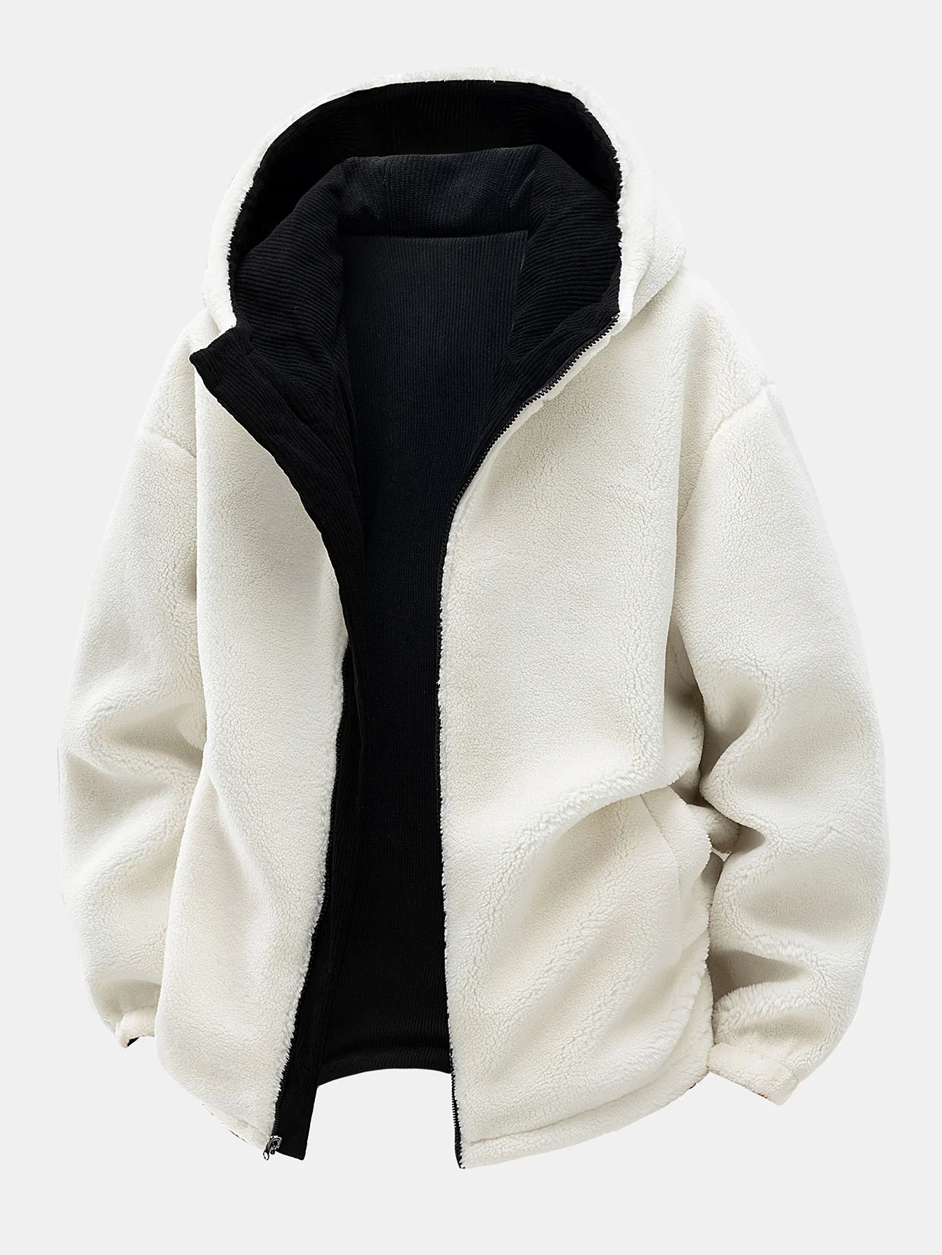 Teddy Corduroy Wendbare Kapuzenjacke - Image 6