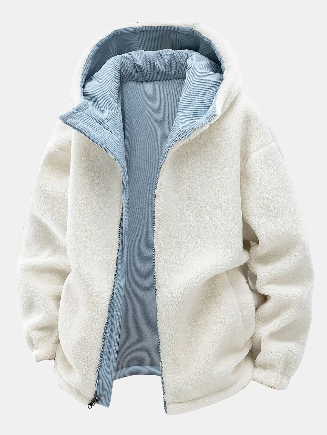 Teddy Corduroy Wendbare Kapuzenjacke - Image 9