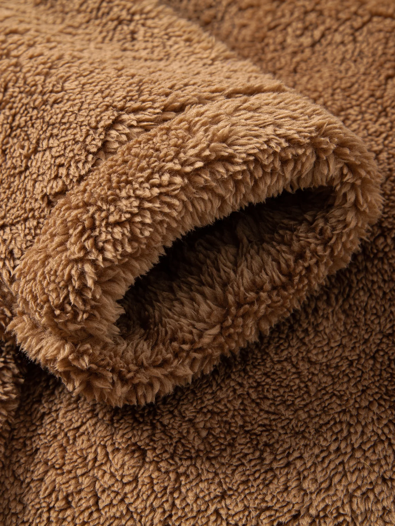 Teddy Fleece Button Up Hooded Coat - Image 11