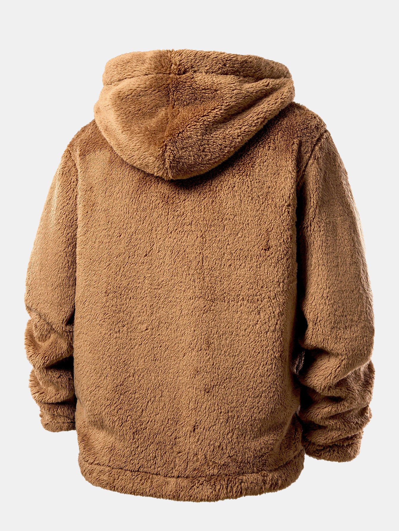 Teddy Fleece Button Up Hooded Coat - Image 2
