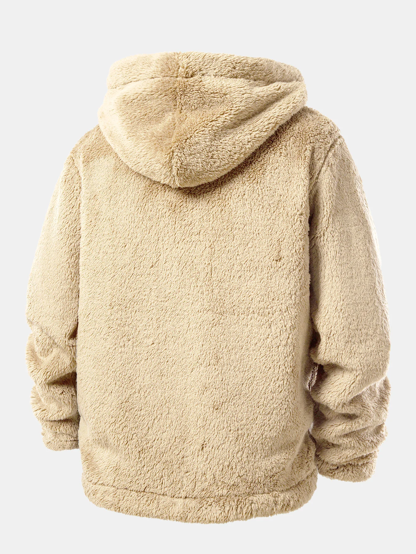 Teddy Fleece Button Up Hooded Coat - Image 4