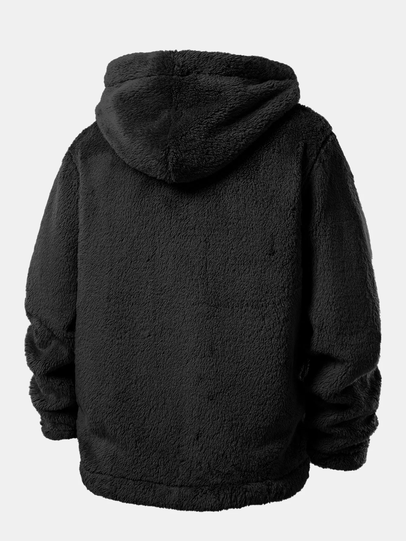 Teddy Fleece Button Up Hooded Coat - Image 6