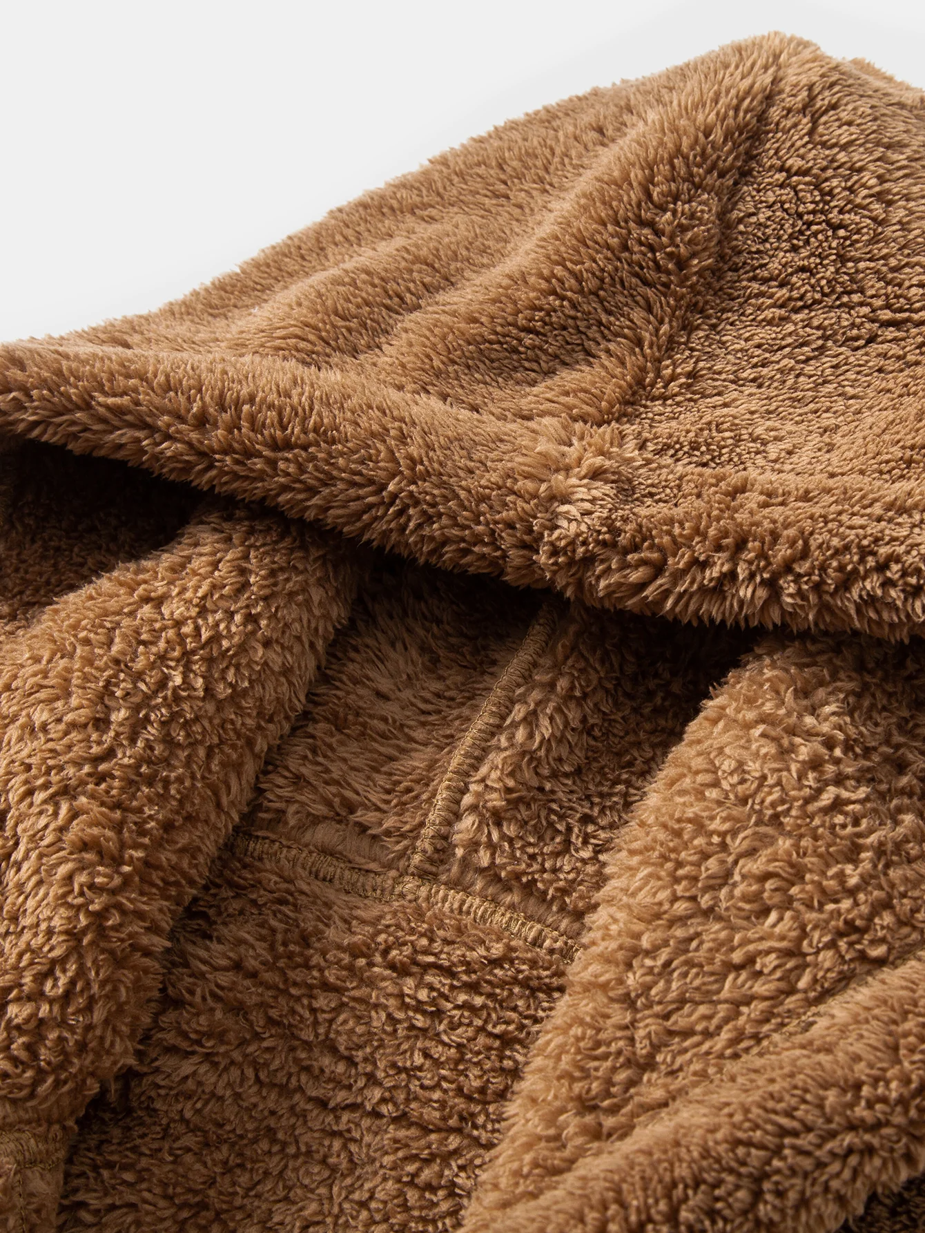 Teddy Fleece Button Up Hooded Coat - Image 7