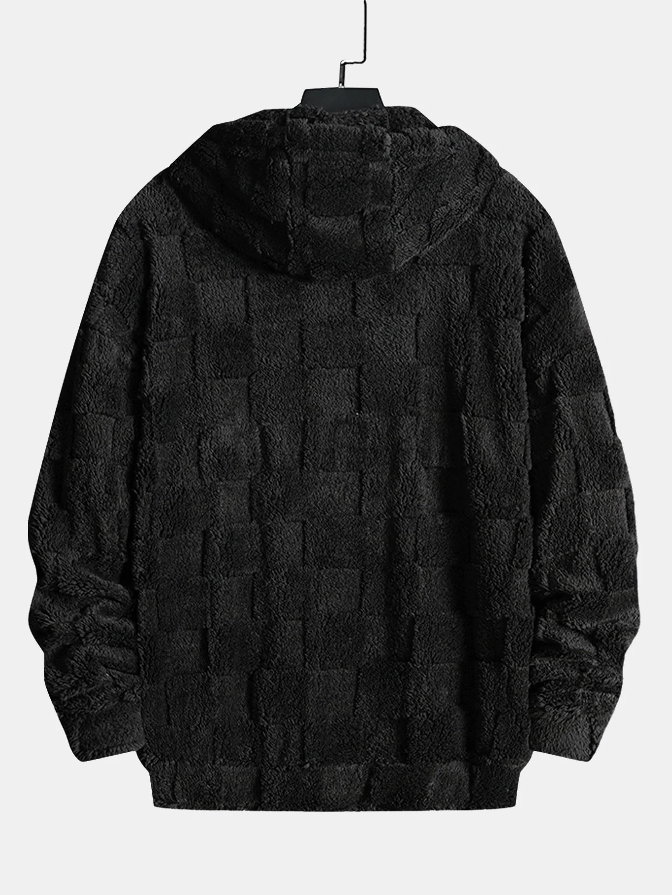 Kalifornien bestickter Teddy-Kapuzenpullover mit Schachbrettmuster - Image 8