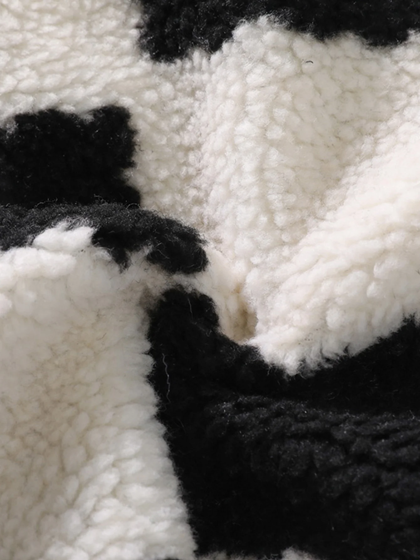 Teddy-Fleece-Karo-Stehkragenjacke - Image 14
