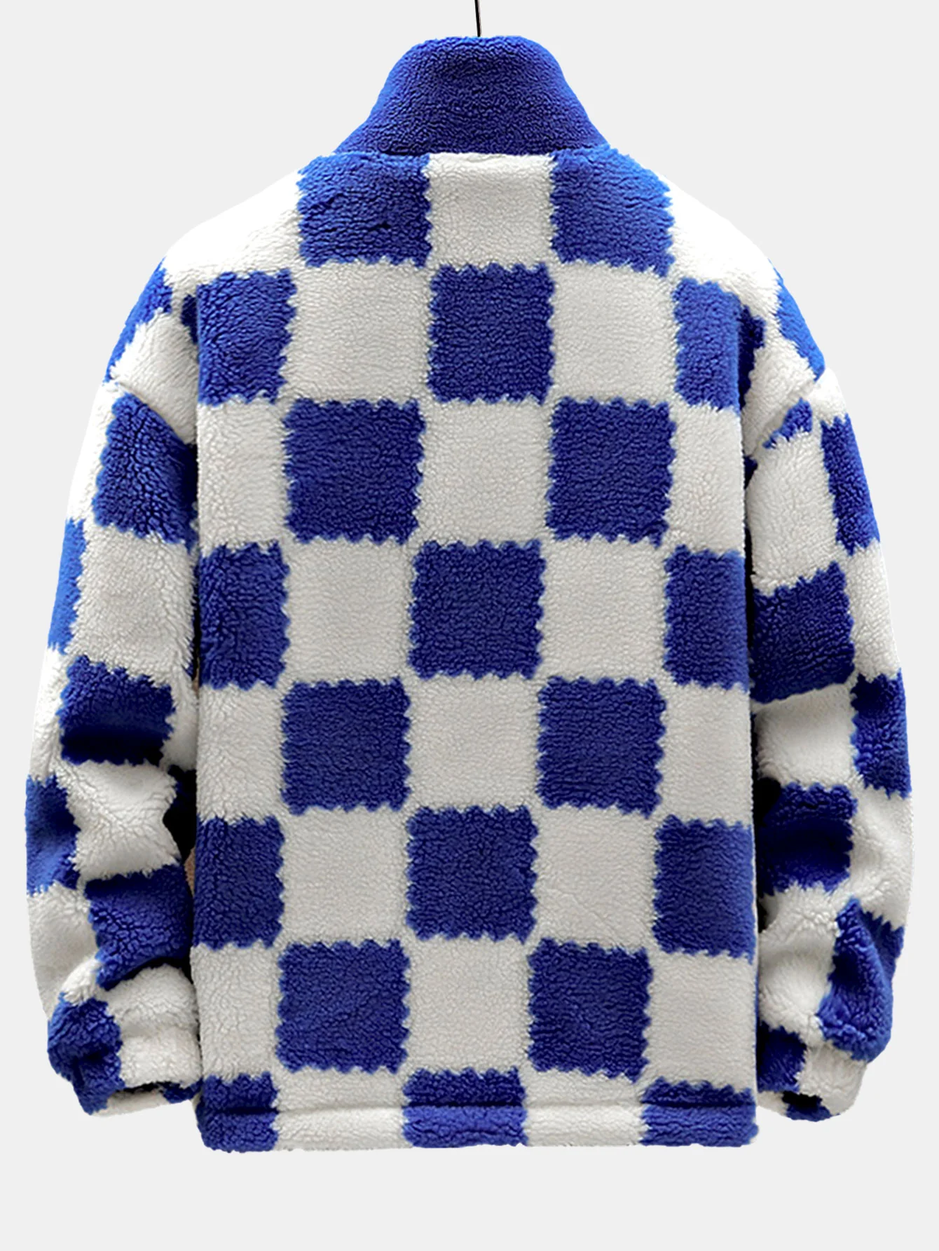 Teddy-Fleece-Karo-Stehkragenjacke - Image 2