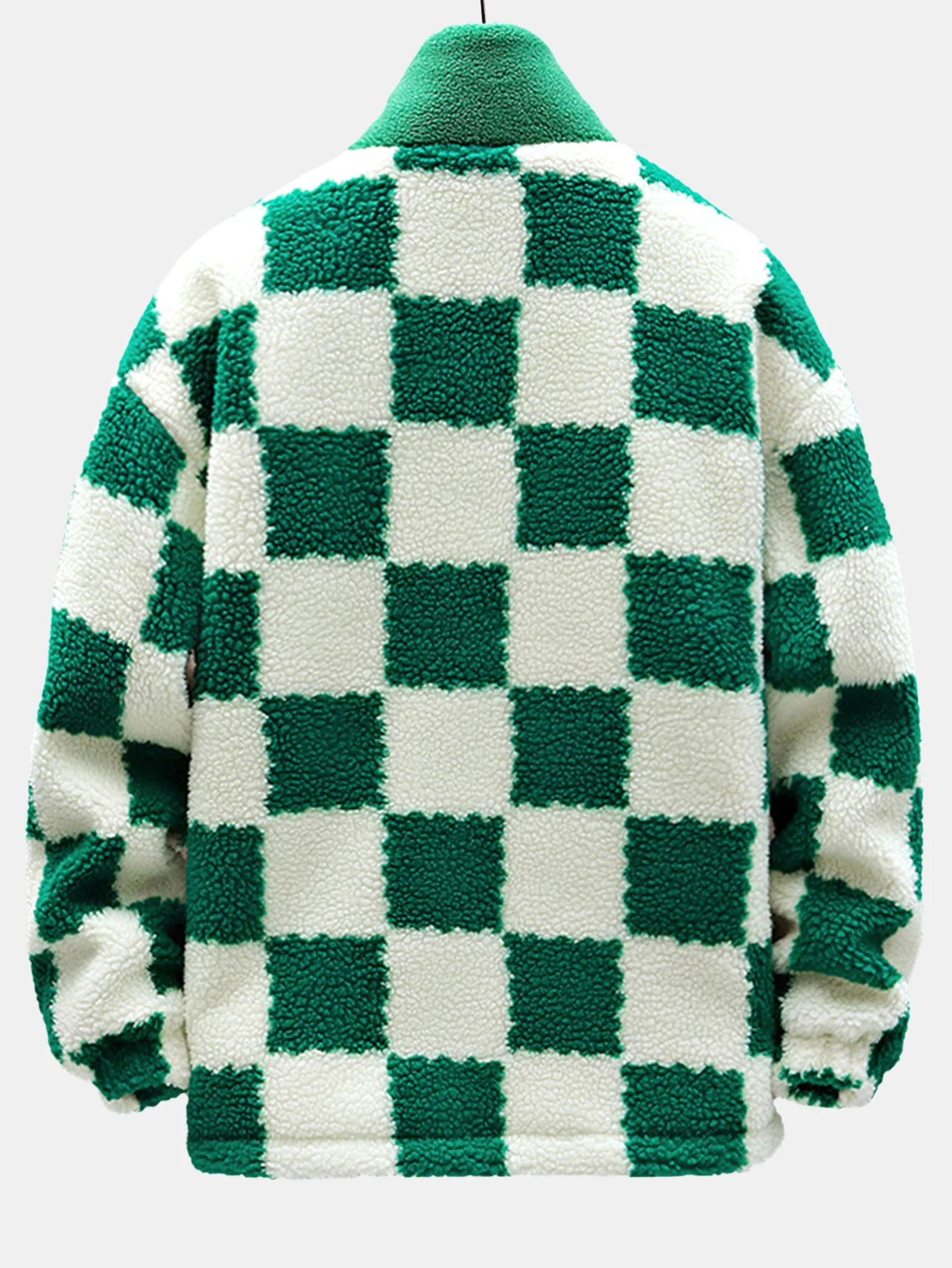 Teddy-Fleece-Karo-Stehkragenjacke - Image 6