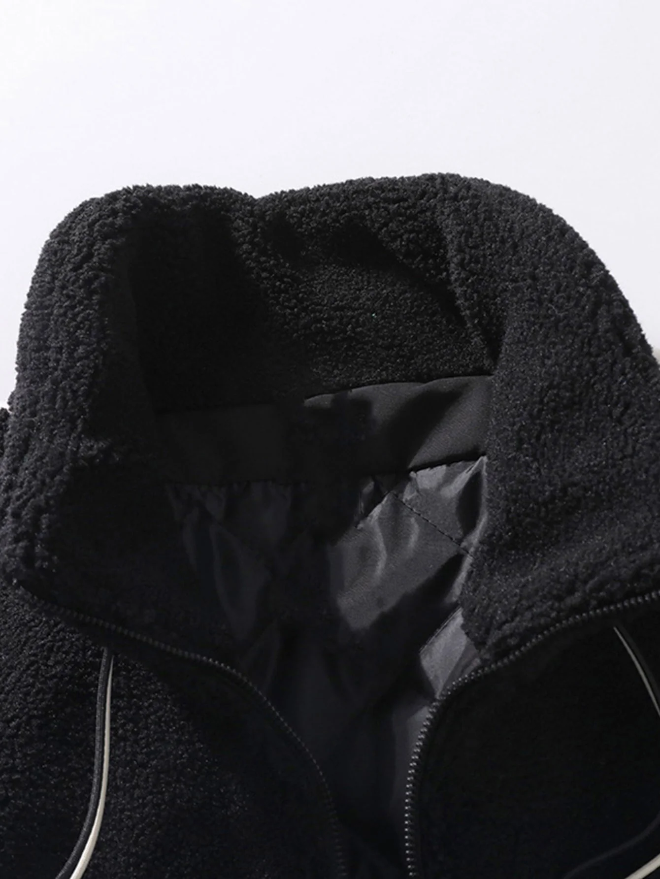 Teddy-Fleece-Karo-Stehkragenjacke - Image 8