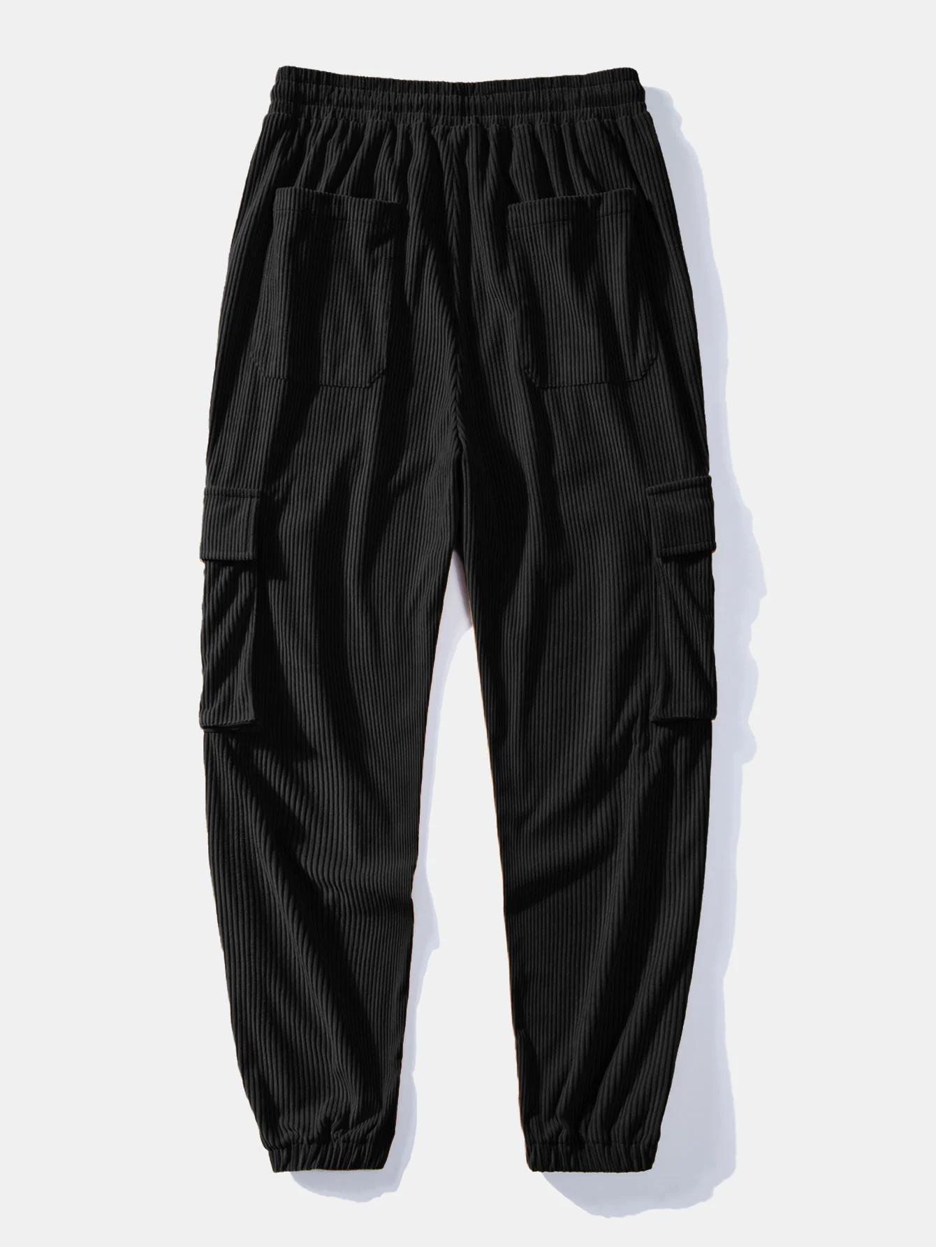 Teddy-Fleece Ethno-Print Mantel & Kordelzug Corduroy Cargo Jogger-Hosen - Image 9
