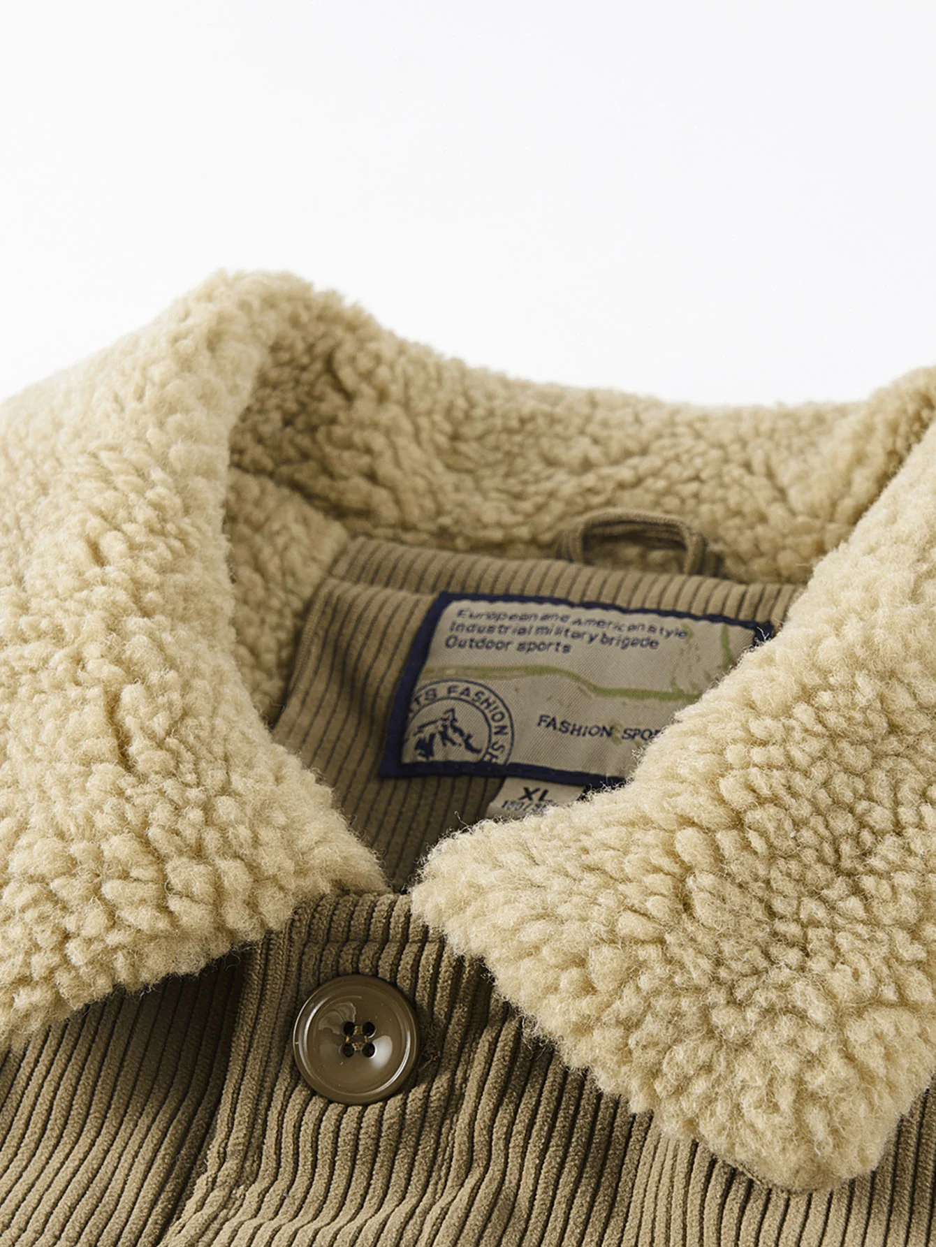 Teddy-Fleecegefütterte Cordjacke mit Knöpfen - Image 5