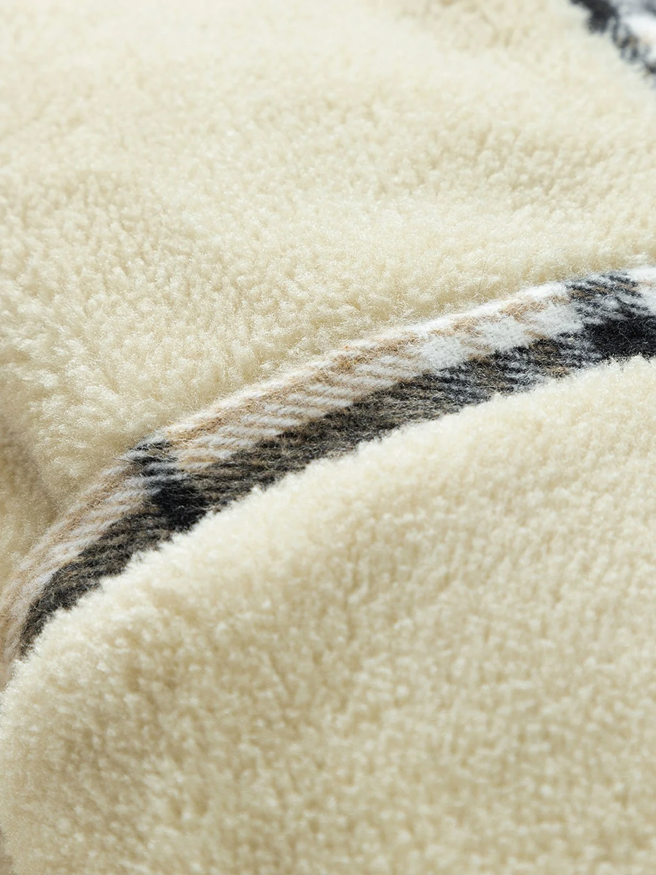 Teddy-Fleece gefütterter abnehmbarer Flanell-Karo-Mantel mit Kapuze - Image 11