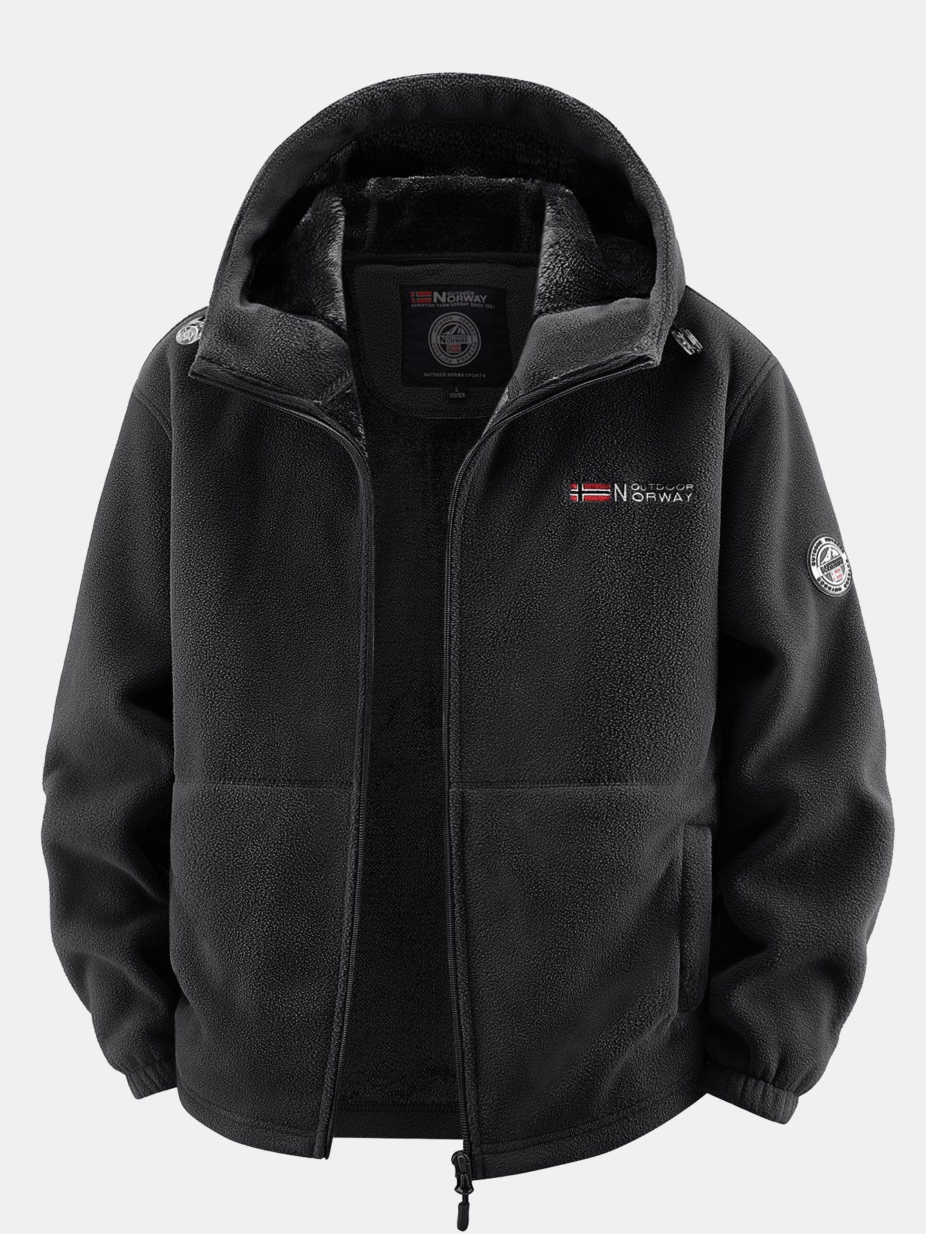 Teddy-Fleece gefütterter Polar-Fleece Kapuzenmantel - Image 3