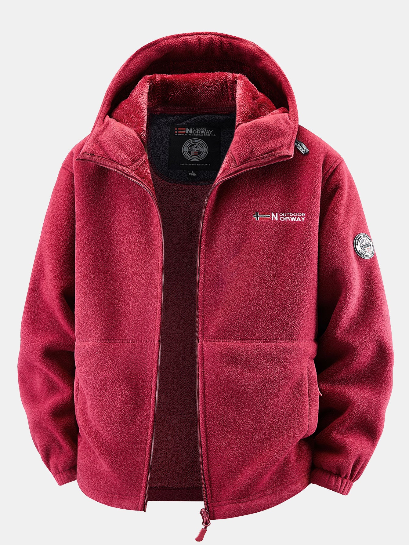 Teddy-Fleece gefütterter Polar-Fleece Kapuzenmantel - Image 4