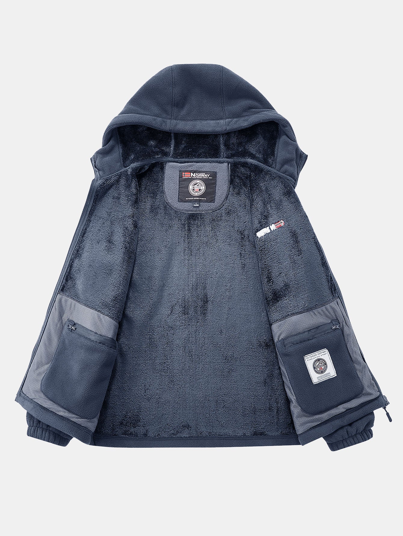 Teddy-Fleece gefütterter Polar-Fleece Kapuzenmantel - Image 6