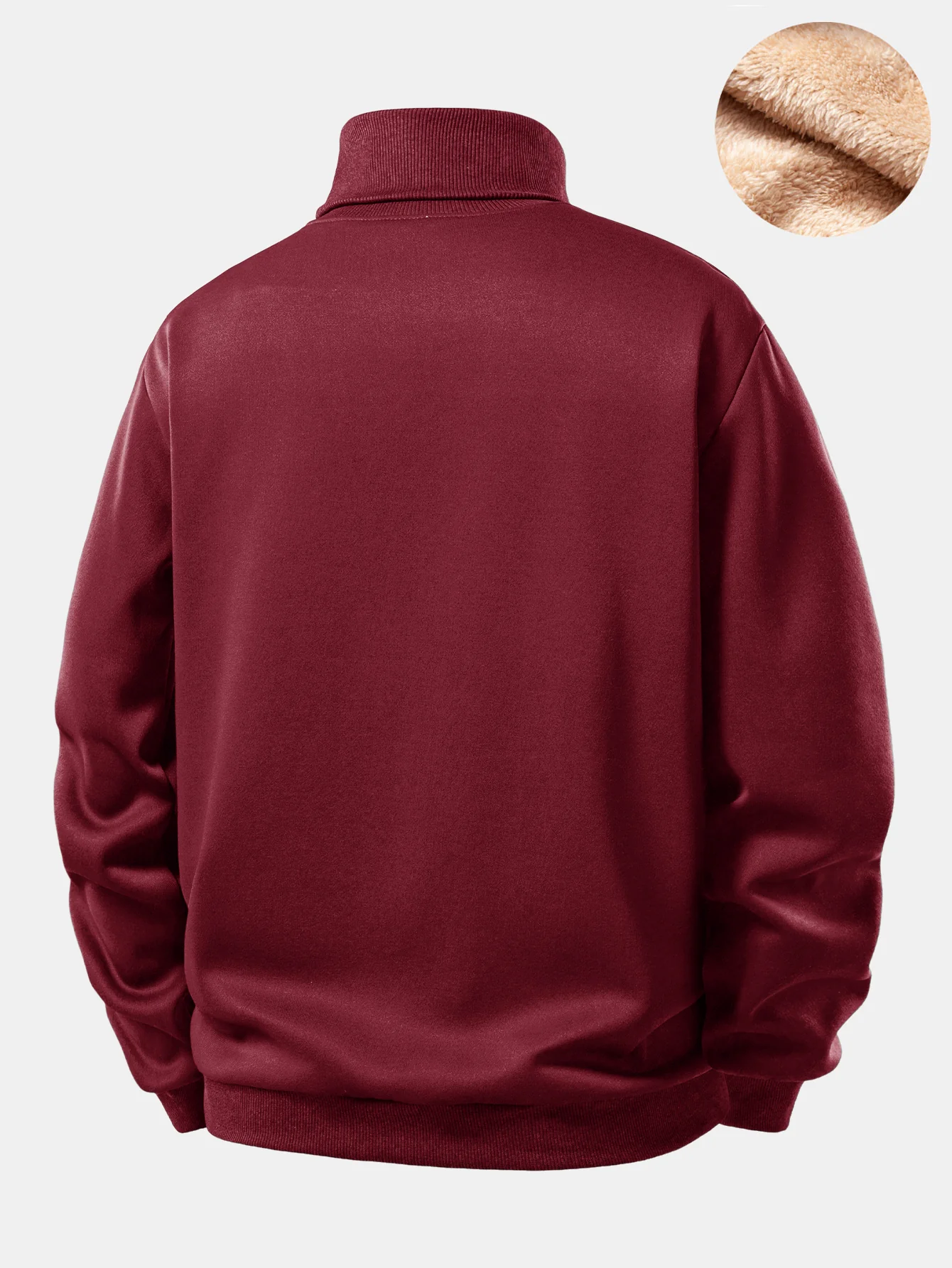 Teddy Fleece Lined Turtle Neck Sweatshirt - Image 10