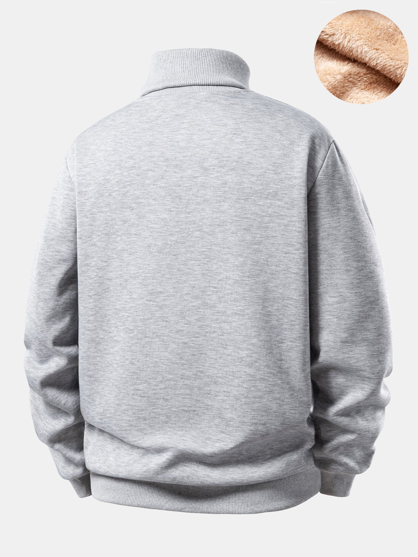 Teddy Fleece Lined Turtle Neck Sweatshirt - Image 12