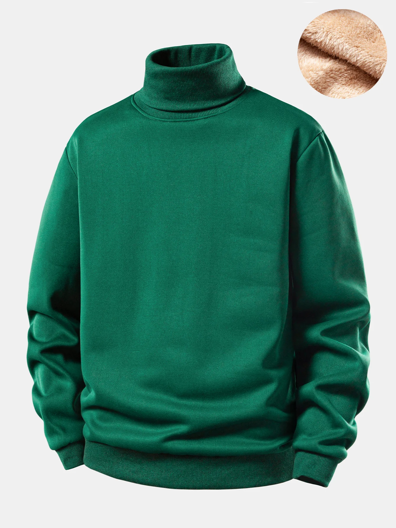 Teddy Fleece Lined Turtle Neck Sweatshirt - Image 13